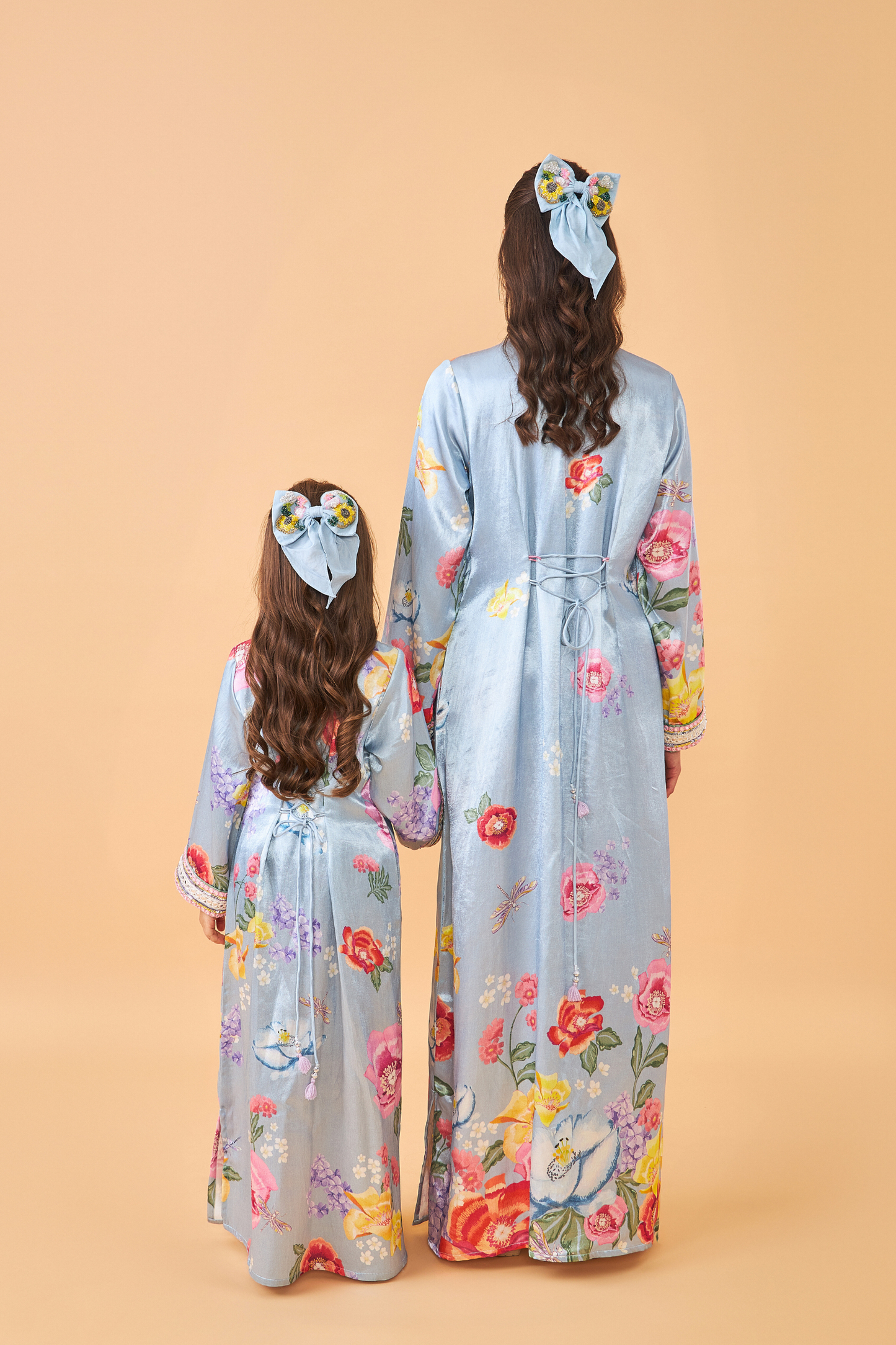 Zehra Blue Long Dress - Mom & Me