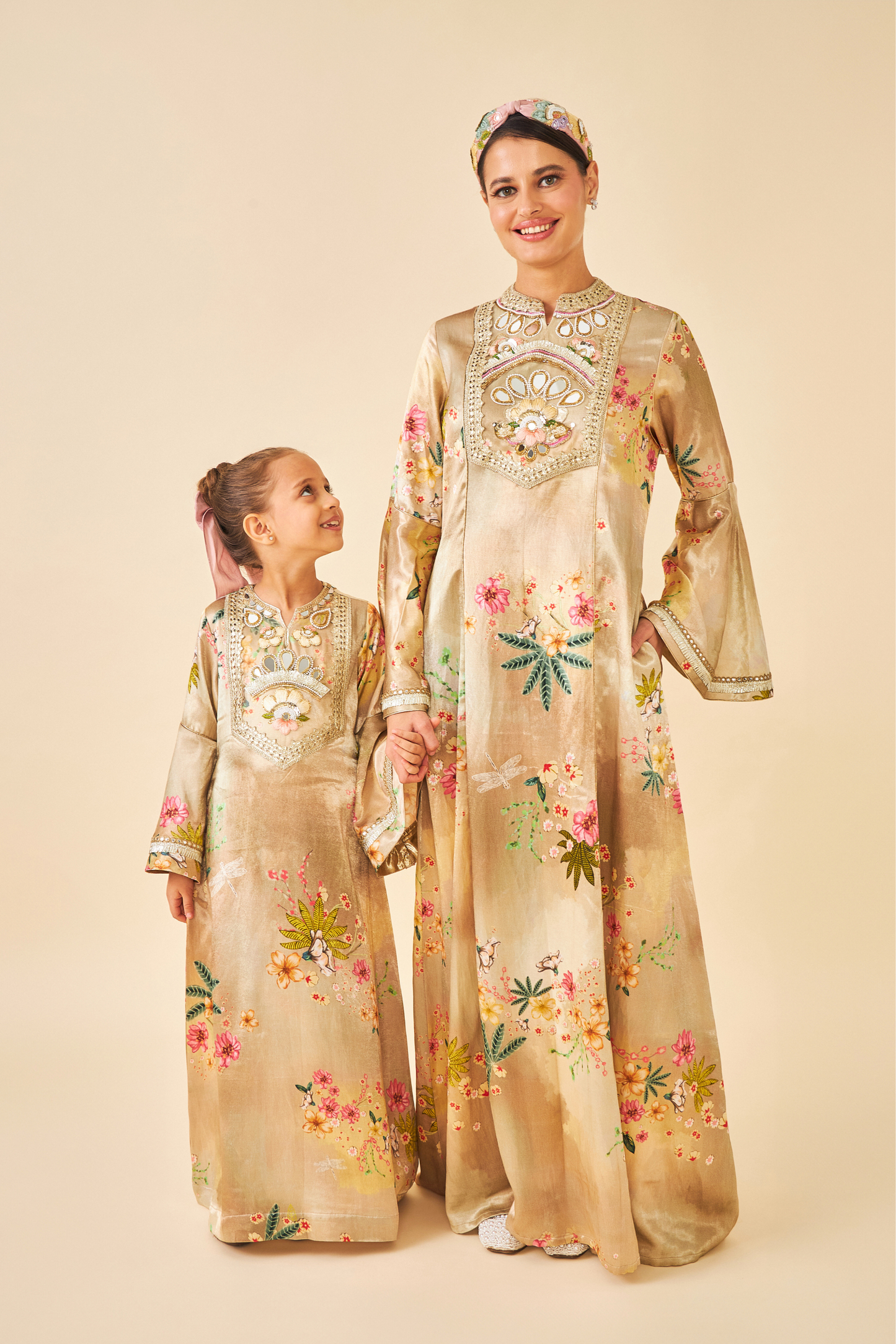 Clea Gold Long Dress  - Mom & Me