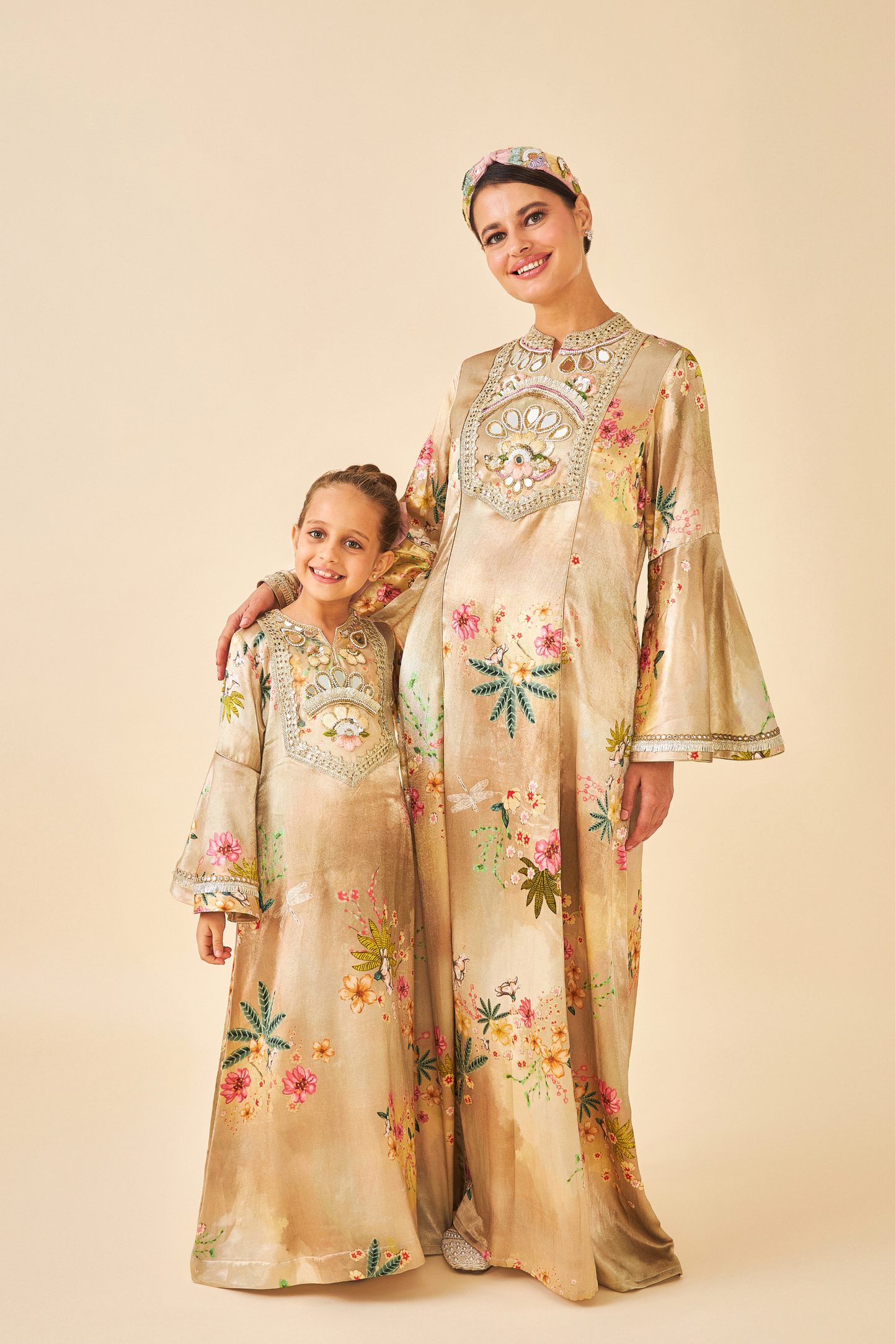 Clea Gold Long Dress  - Mom & Me