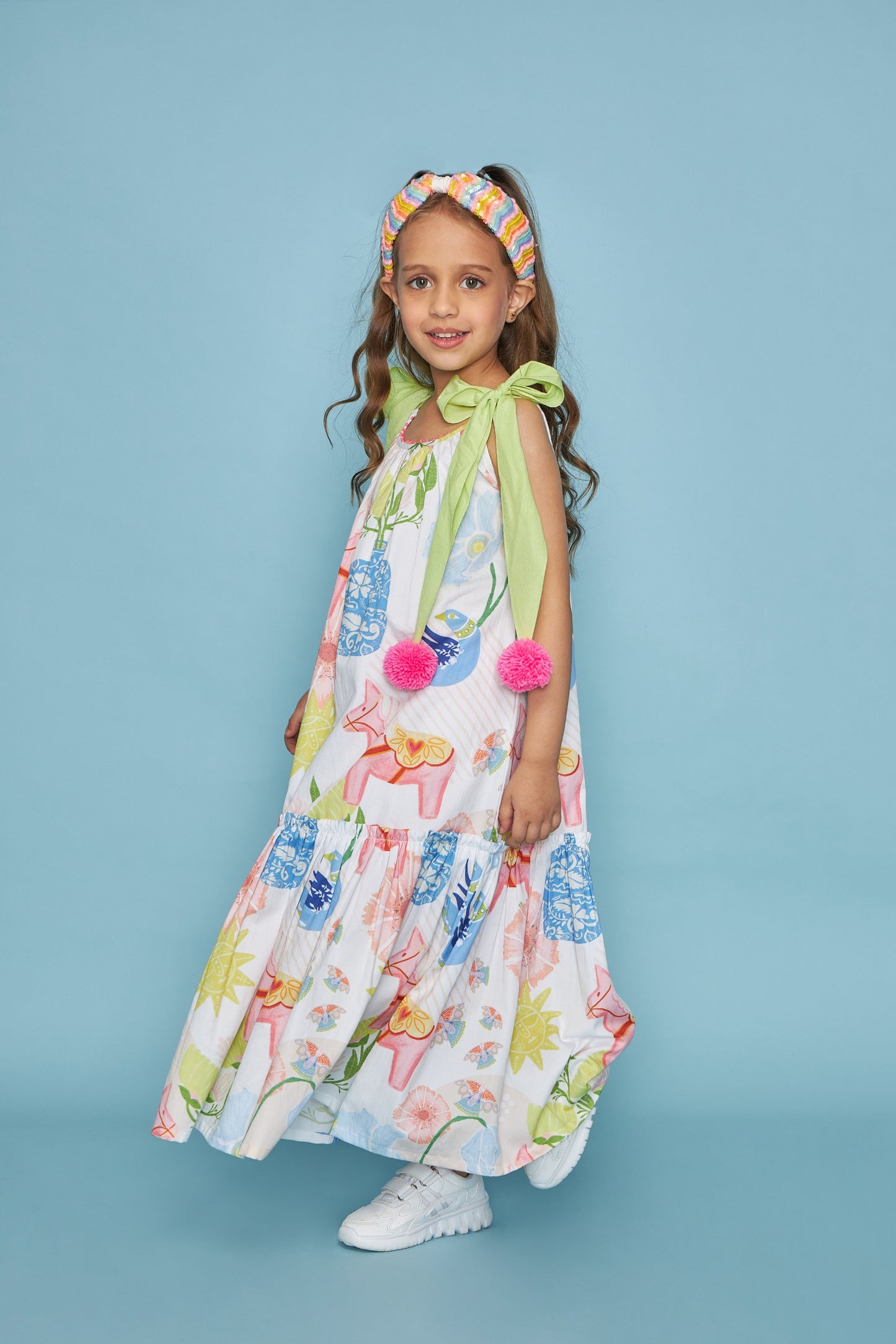 Dala Printed Kids Maxi Dress Bloom