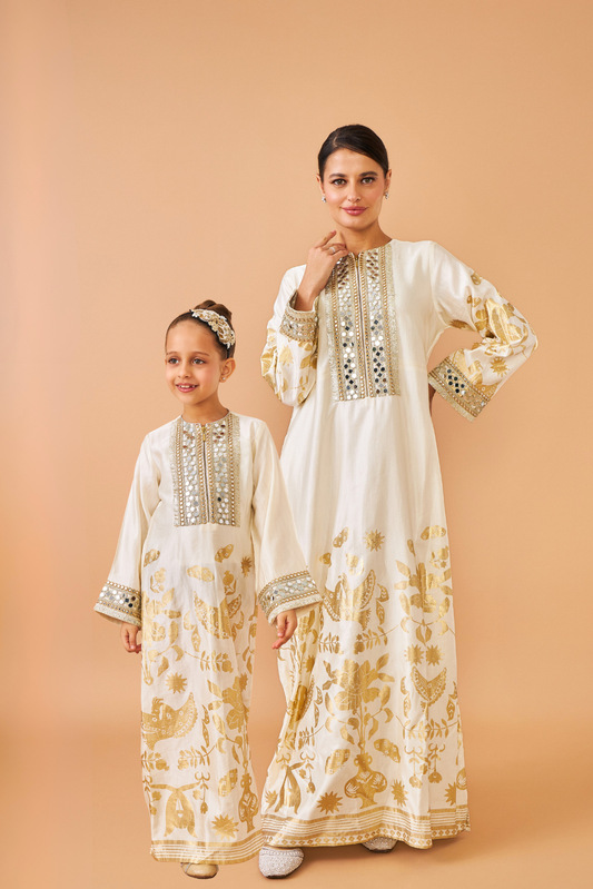 Alba Gold  Long Dress - Mom & Me