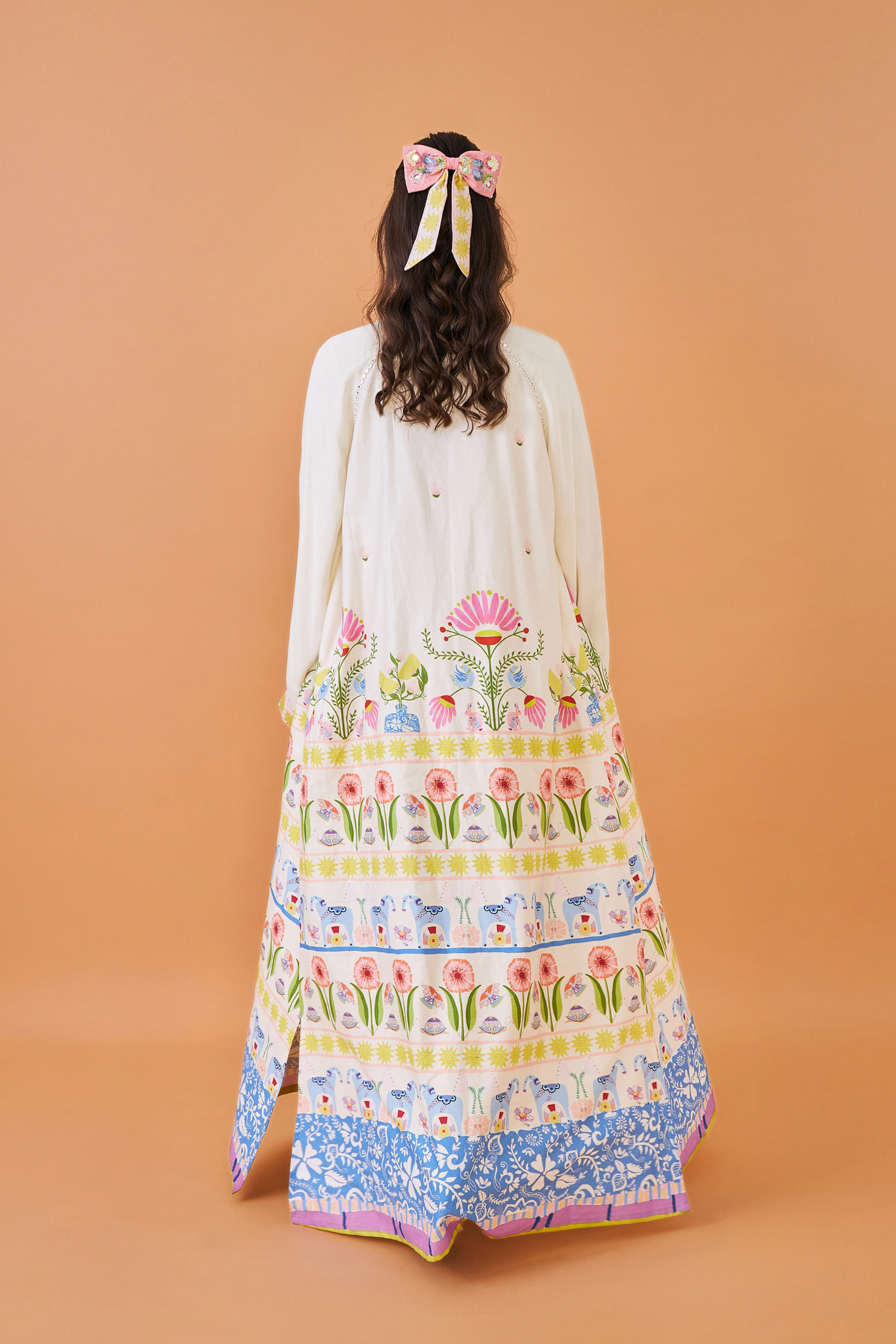 Dala Coat with Poppy Yellow Long Dress