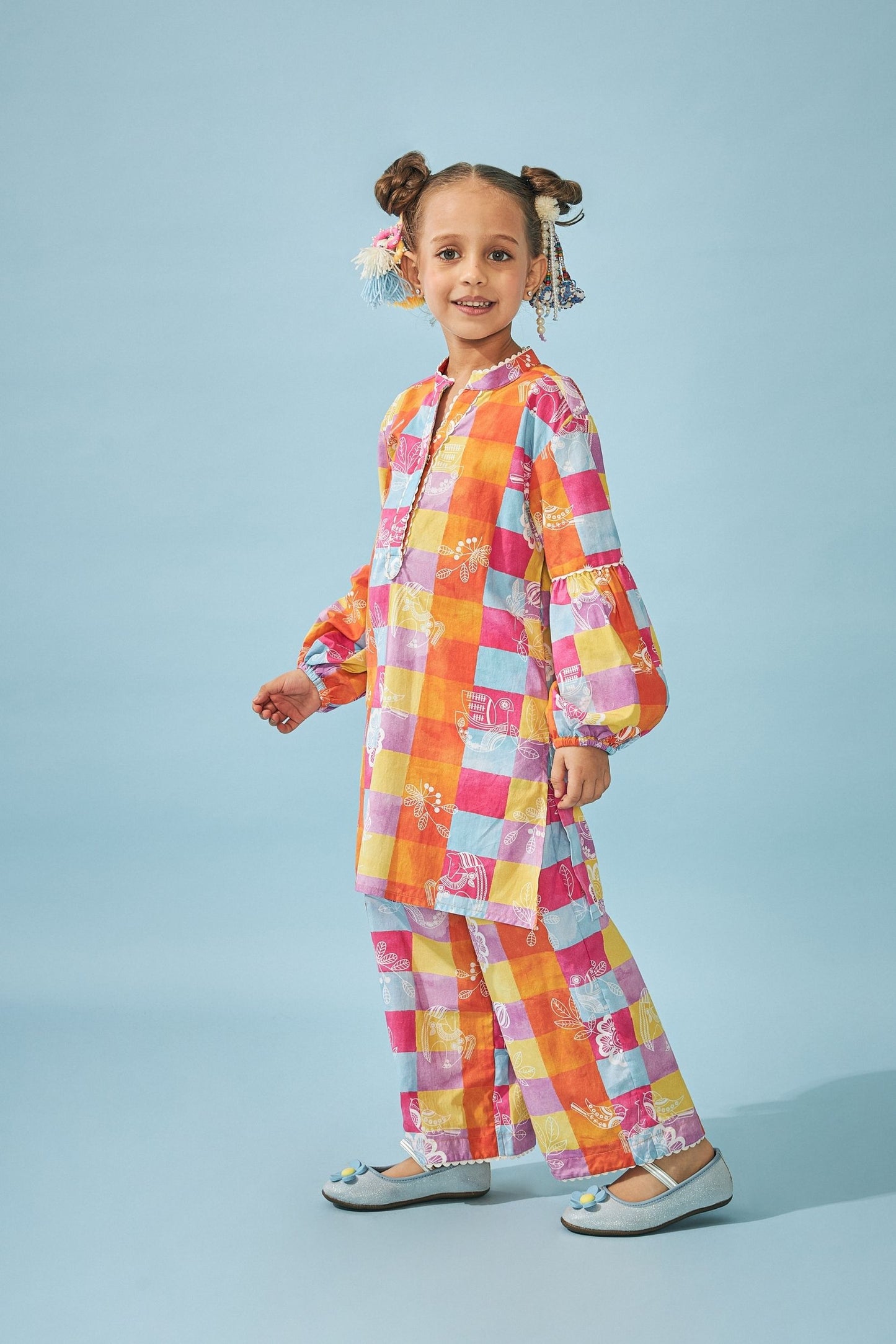 Patchwork Printed Girls Coord