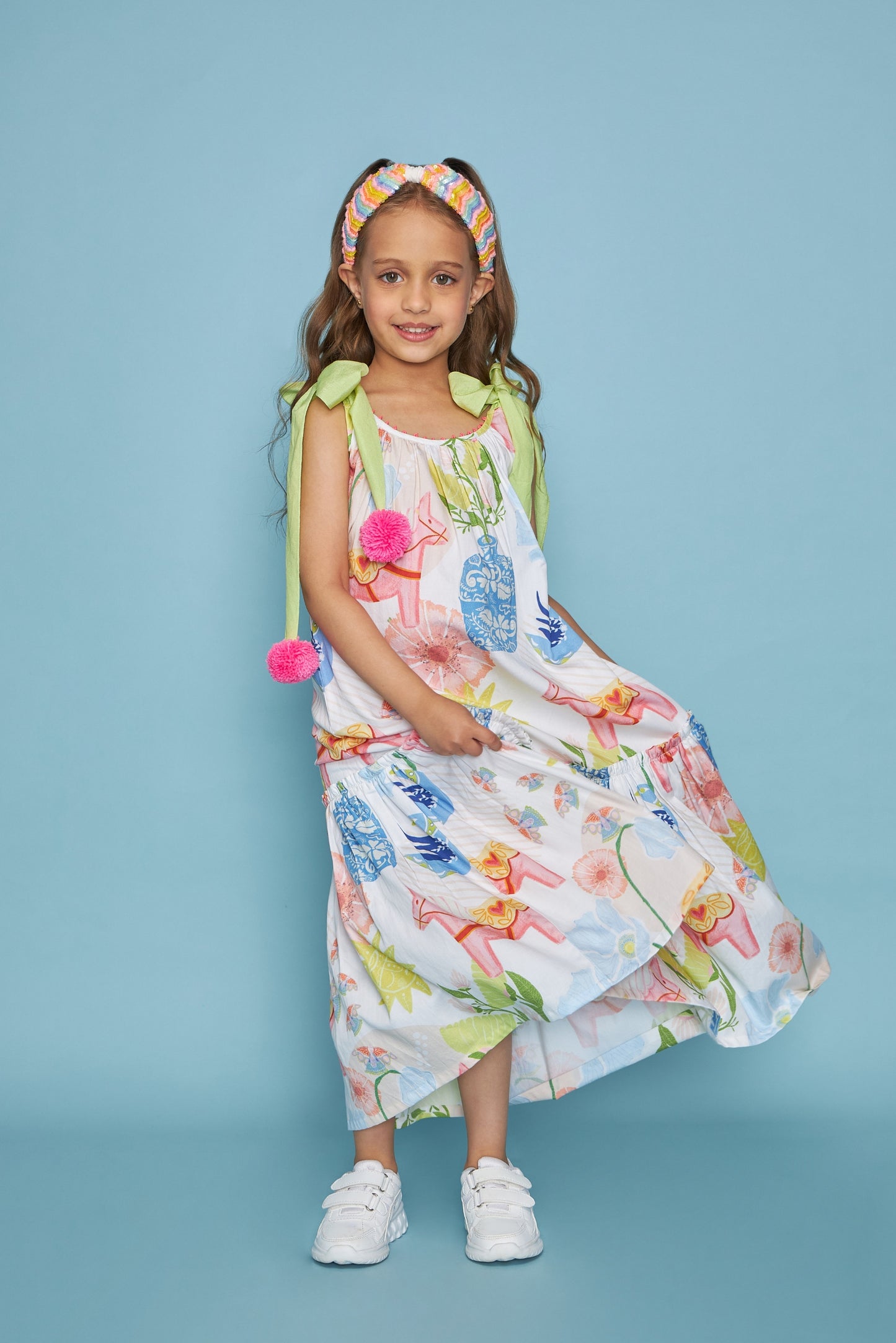 Dala Printed Kids Maxi Dress Bloom