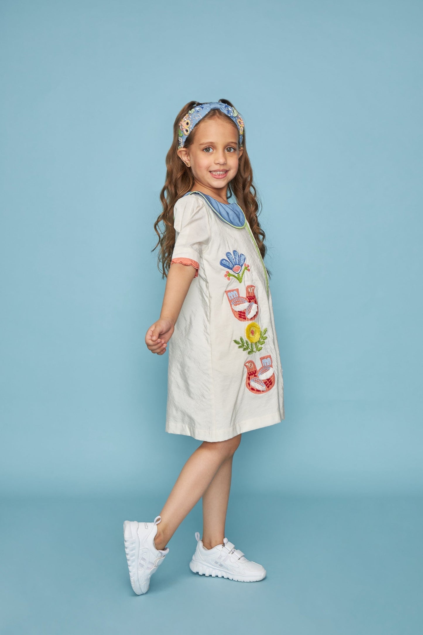 Cuckoo Embroidered Peterpan Dress Bloom - Mom & Me