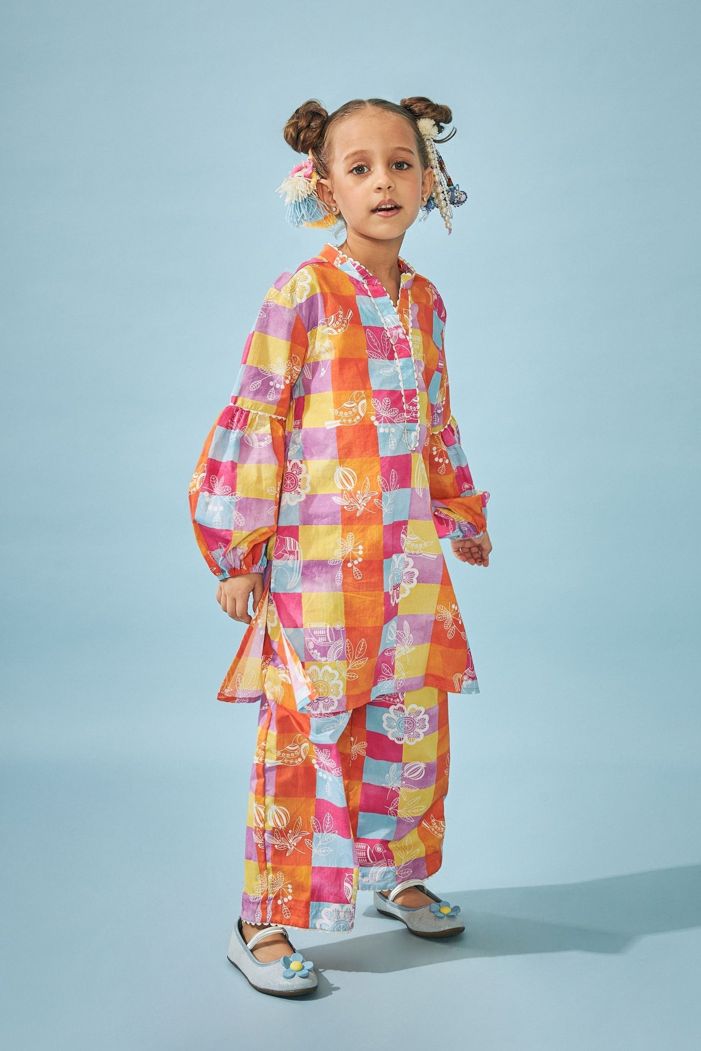 Patchwork Printed Girls Coord