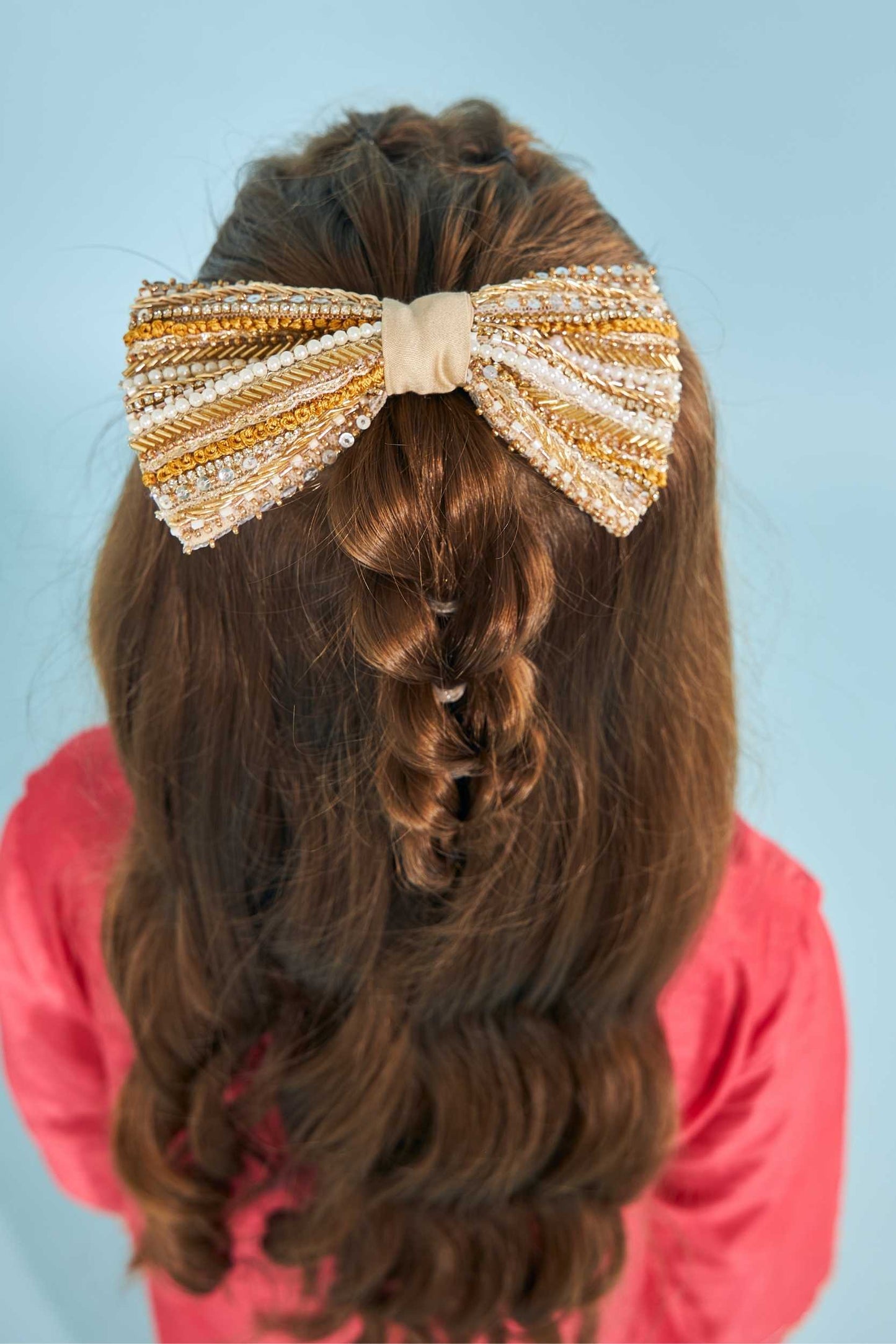 Gold taylor bow on kids