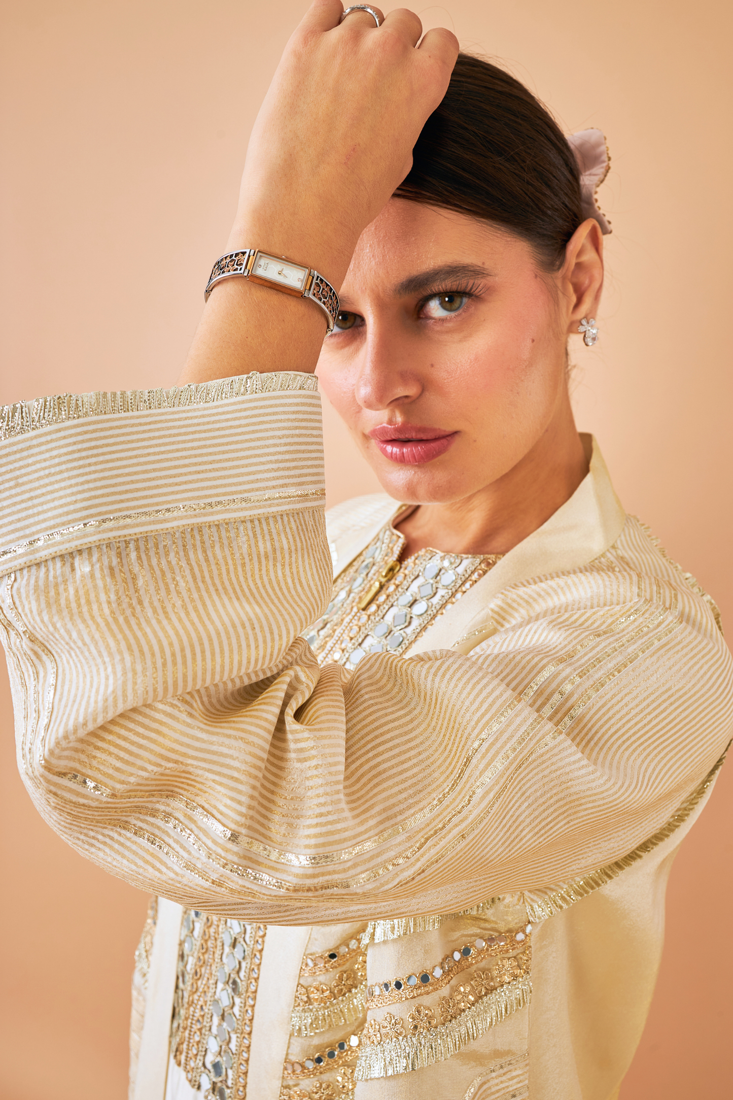 Alba Gold Ladies Coat with Long Dress ( set of 2 pcs)