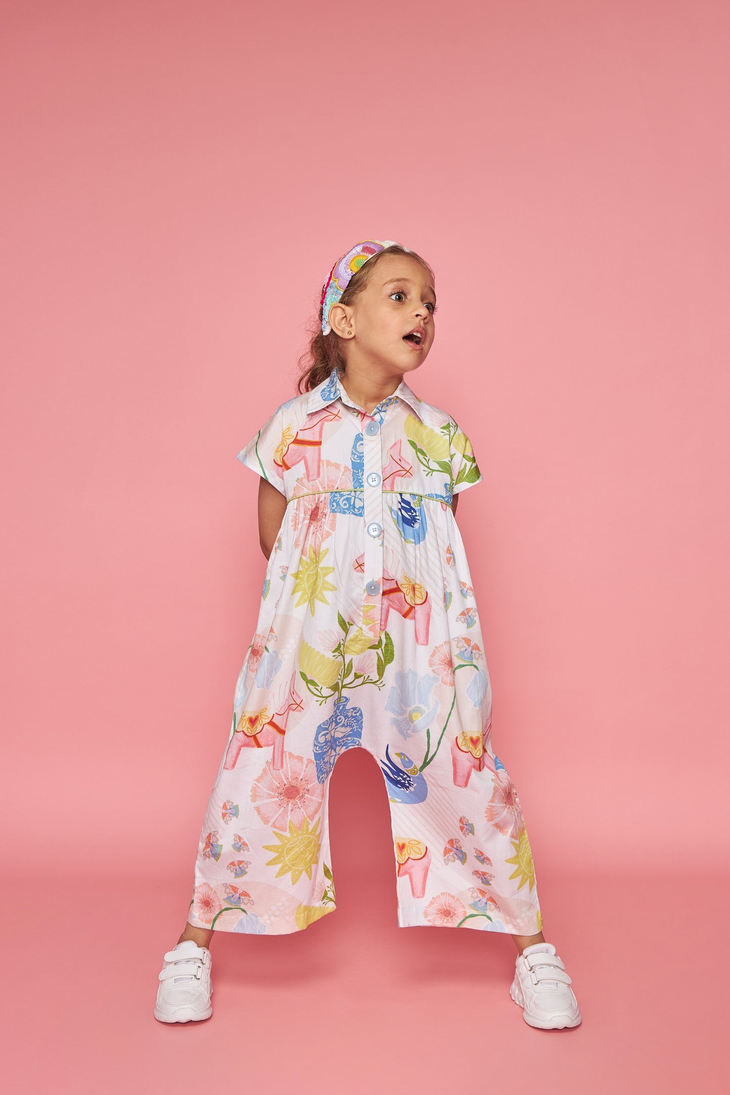 Dala Kids Printed Jumpsuit Bloom