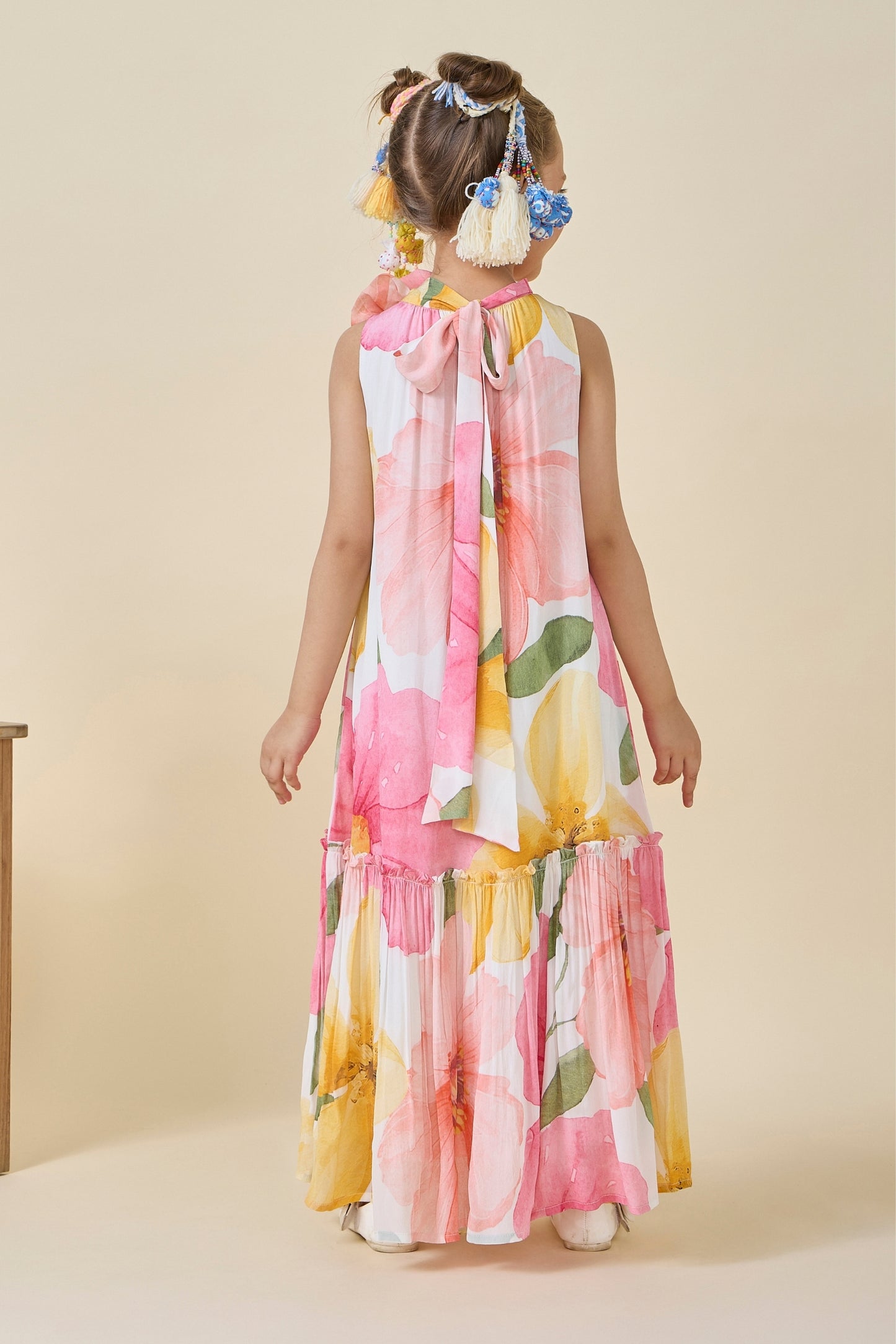 Blooming Meadows Printed Girls Long Dress & Blooming Meadows Printed Ladies Maxi Dress