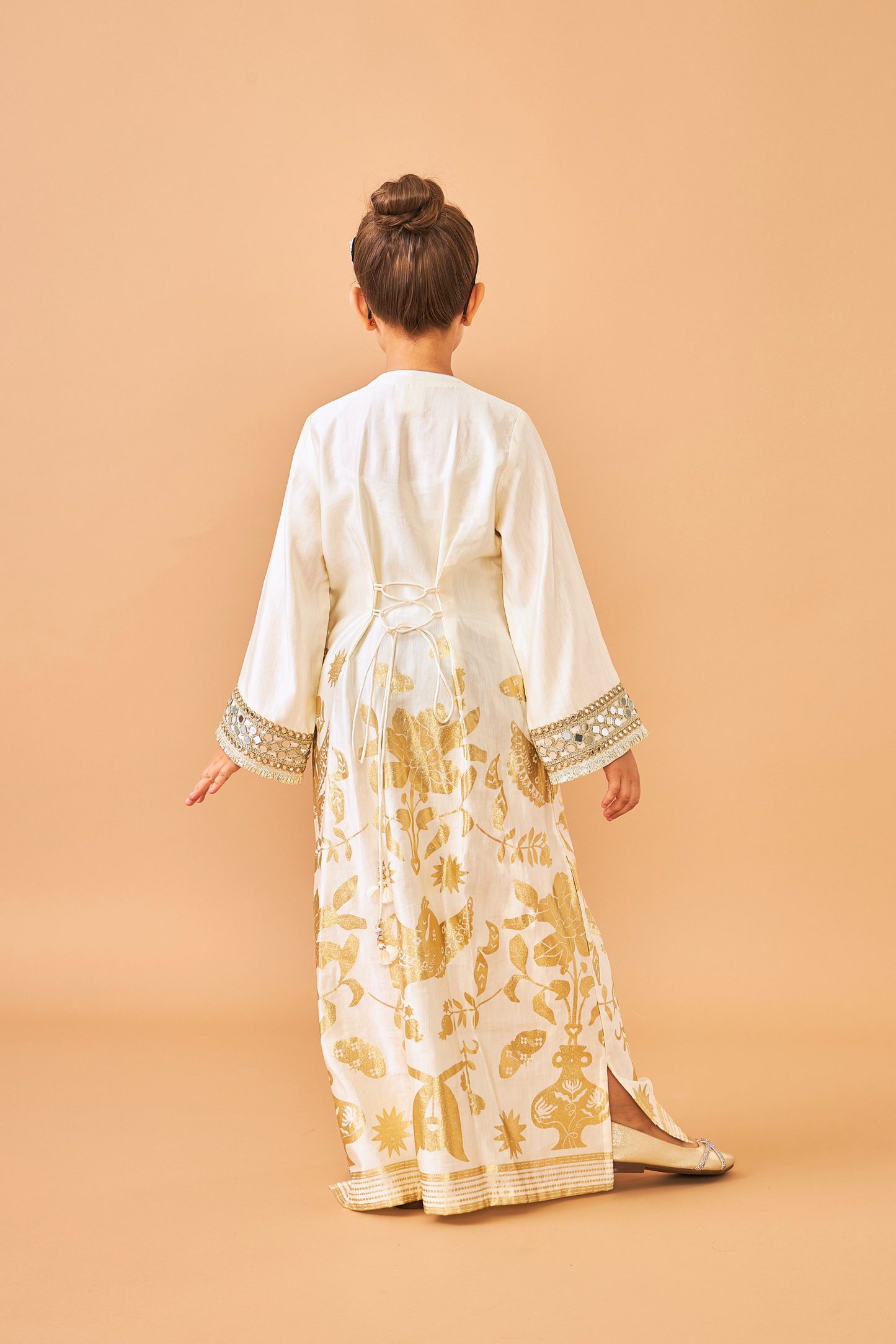 Alba Gold Coat with Long Dress - Mom & Me