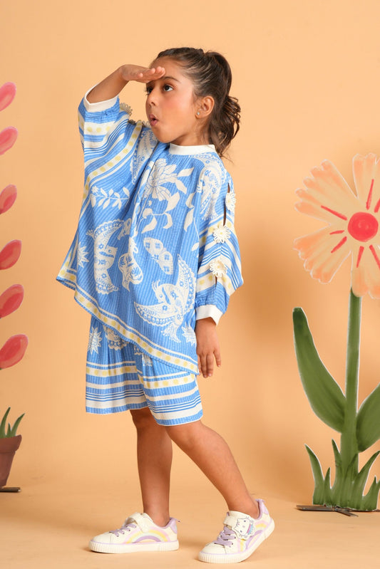 Nola Blue Co-Ord Shorts Set