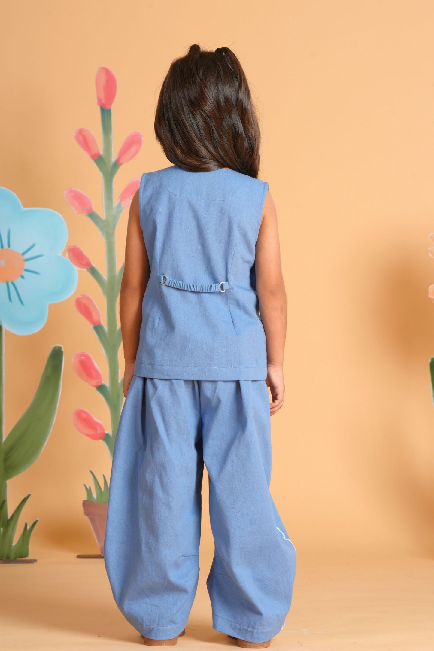 Kiki Blue Girls Embroidered Co-ord Set