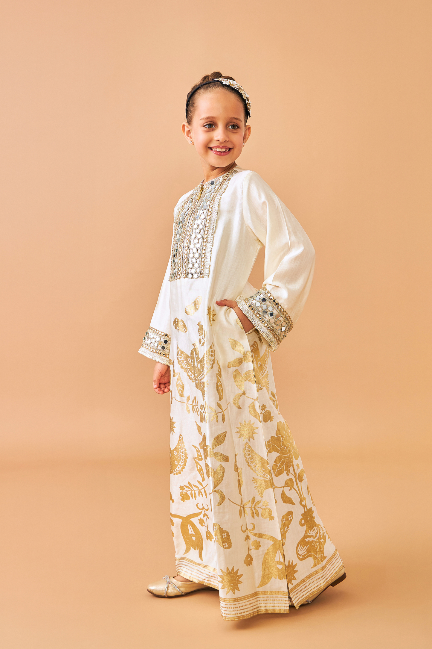 Alba Gold  Long Dress - Mom & Me