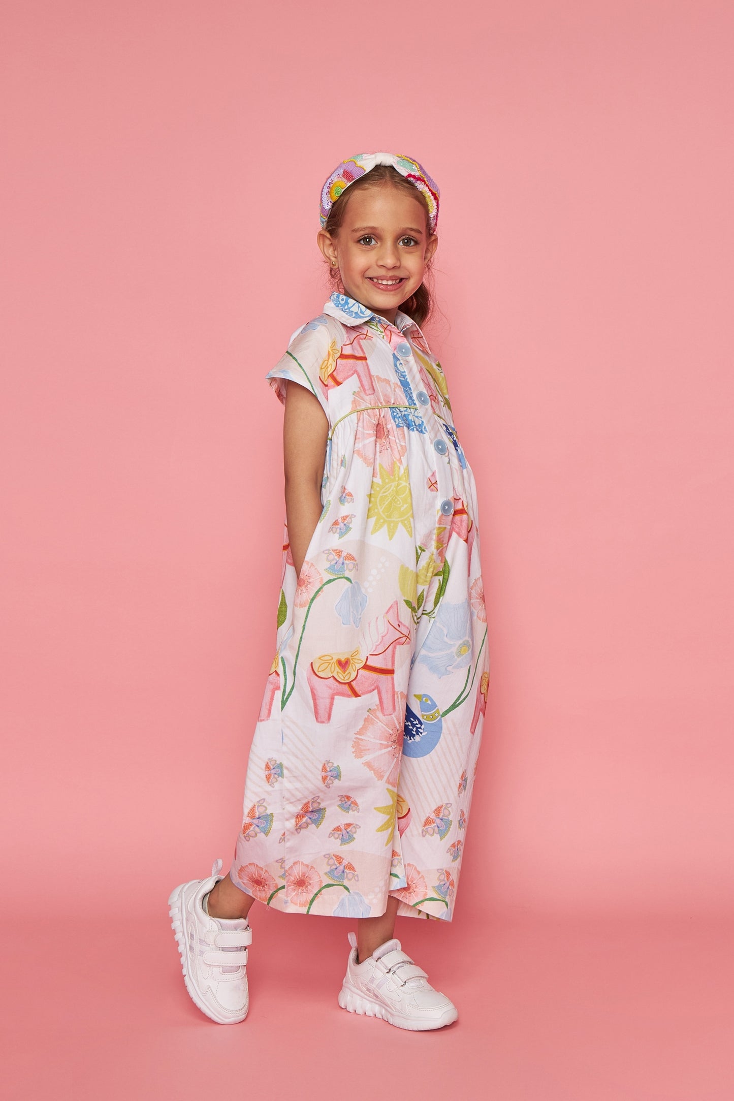Dala Kids Printed Jumpsuit Bloom
