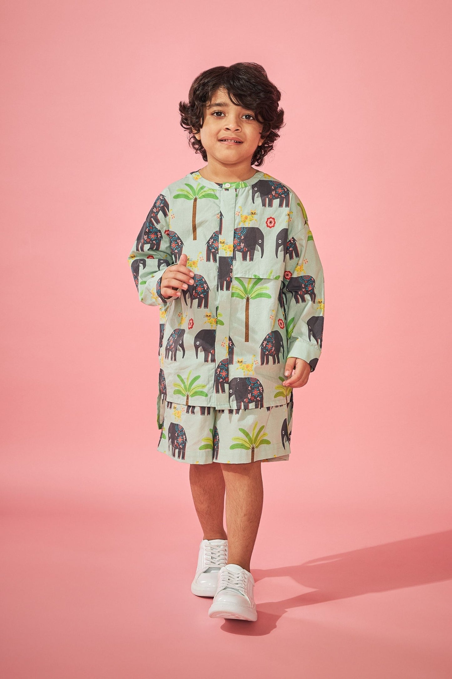 Elephant Boys Shirt & Shorts Coord