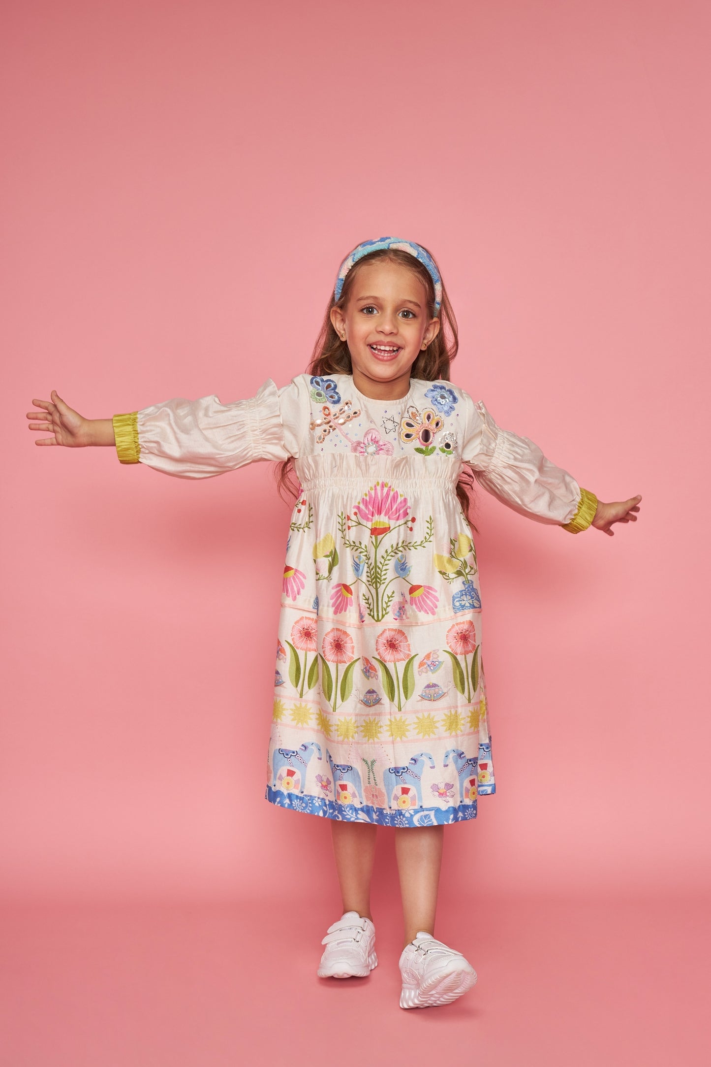 Dala Frill Kids Embellished Dress Bloom