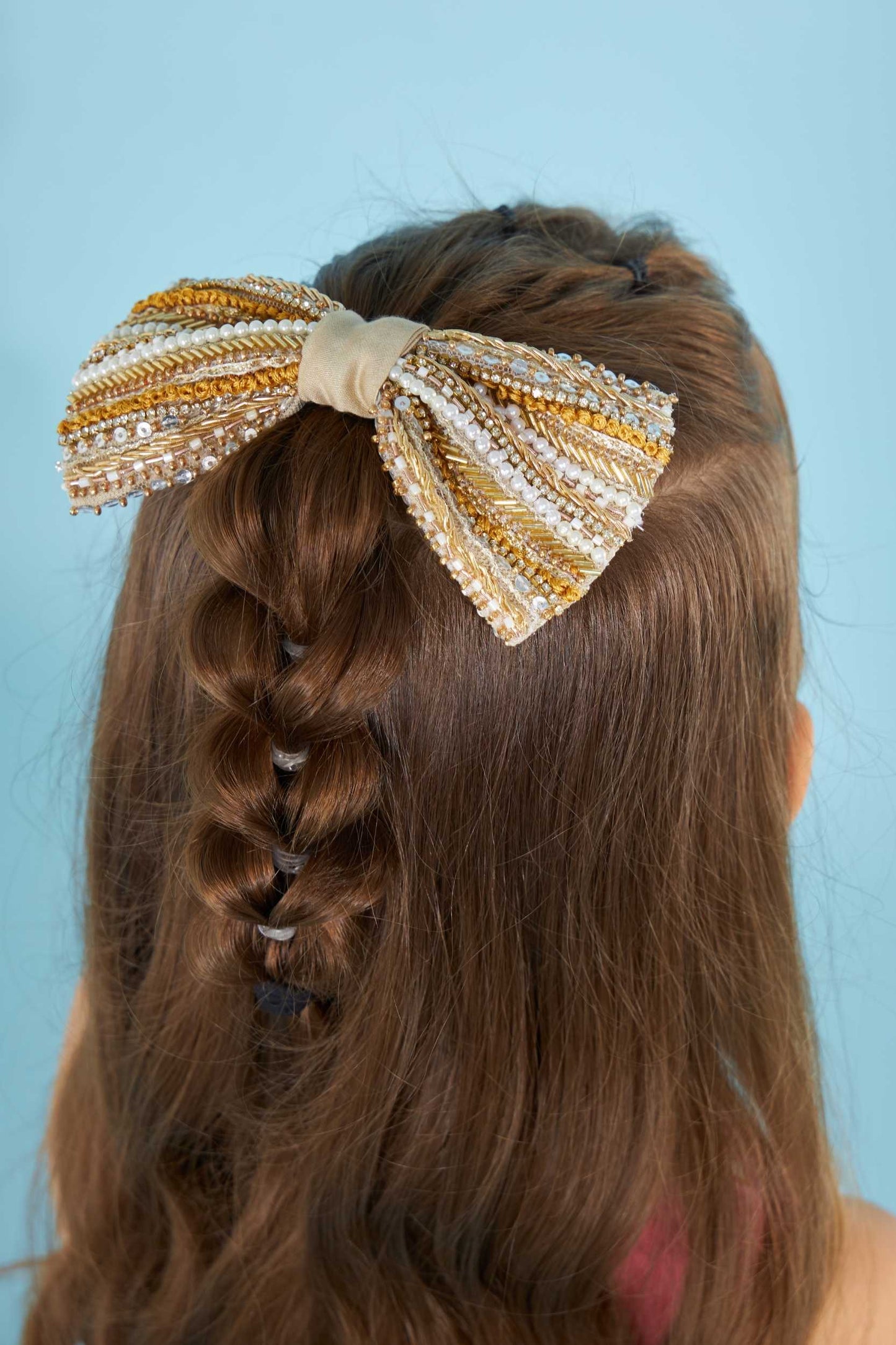 Gold taylor bow on kids