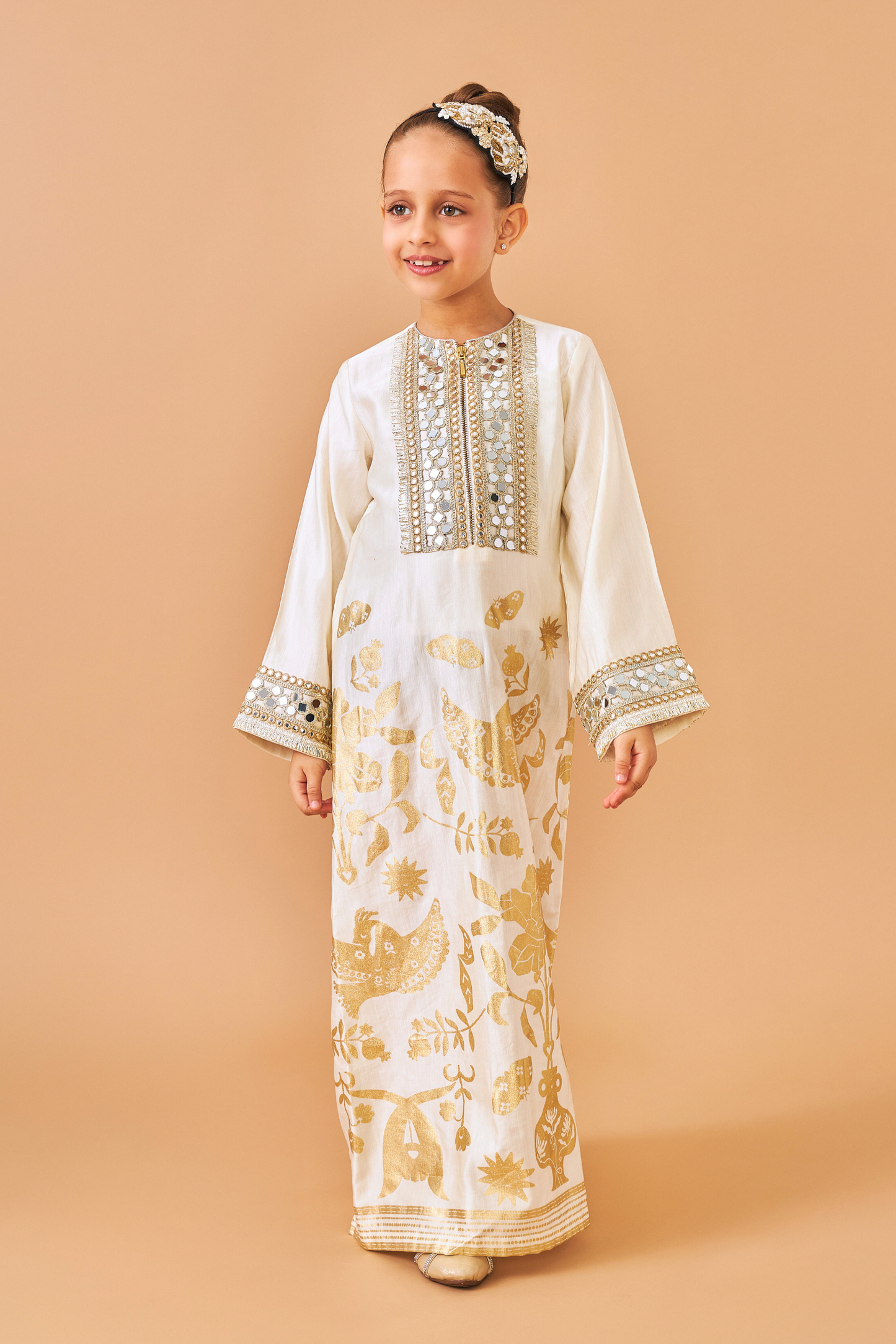 Alba Gold  Long Dress - Mom & Me