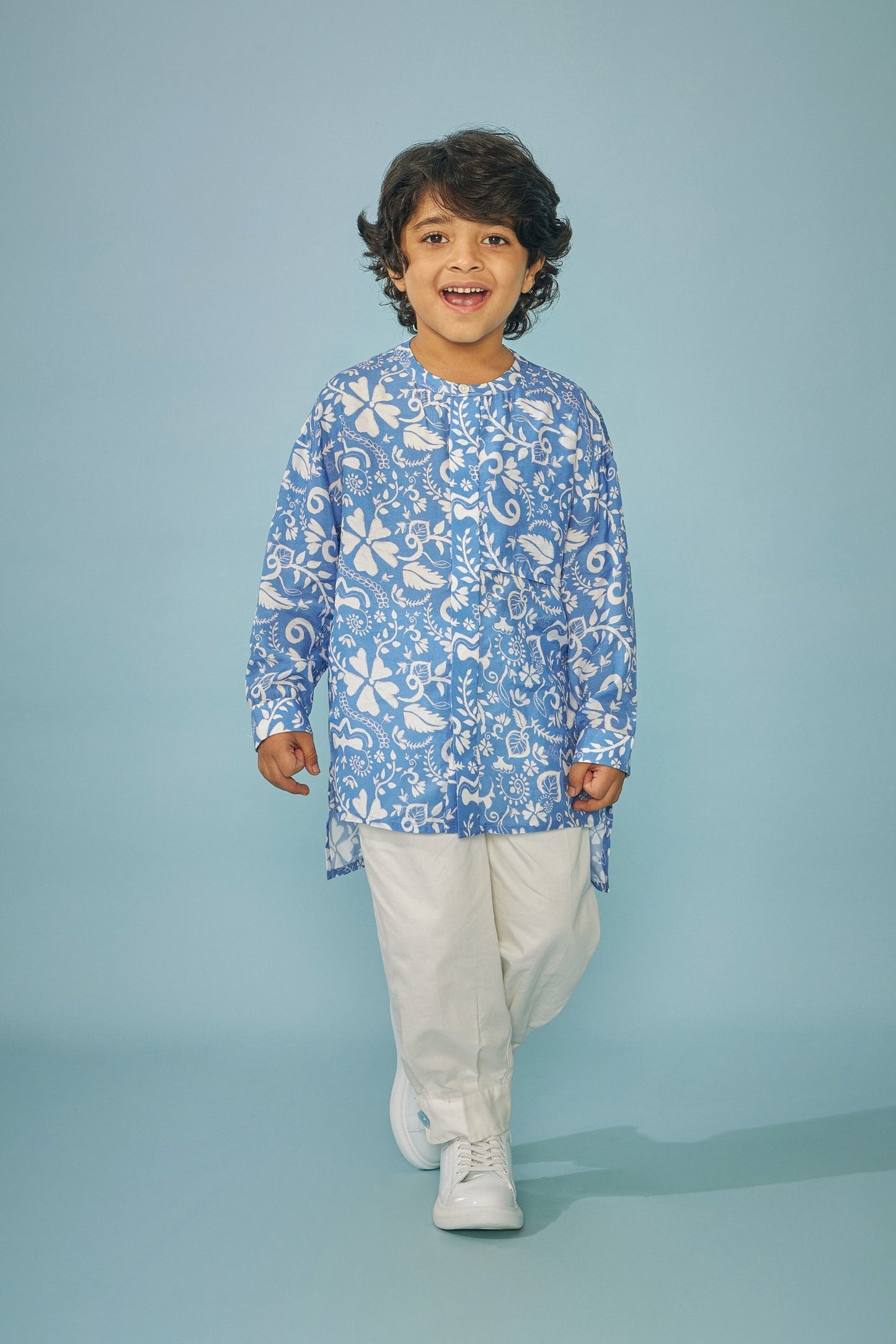 Pottery Blue Boys Shirt Trouser Coord