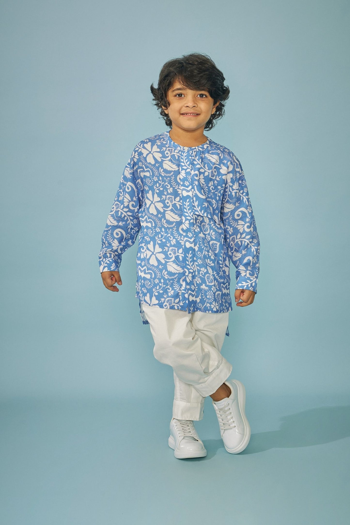 Pottery Blue Boys Shirt Trouser Coord