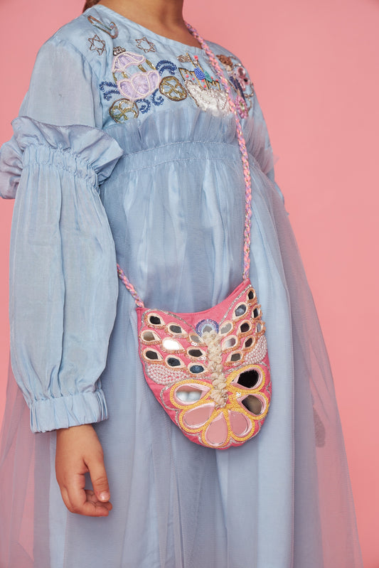 Butterfly mirror pink bag