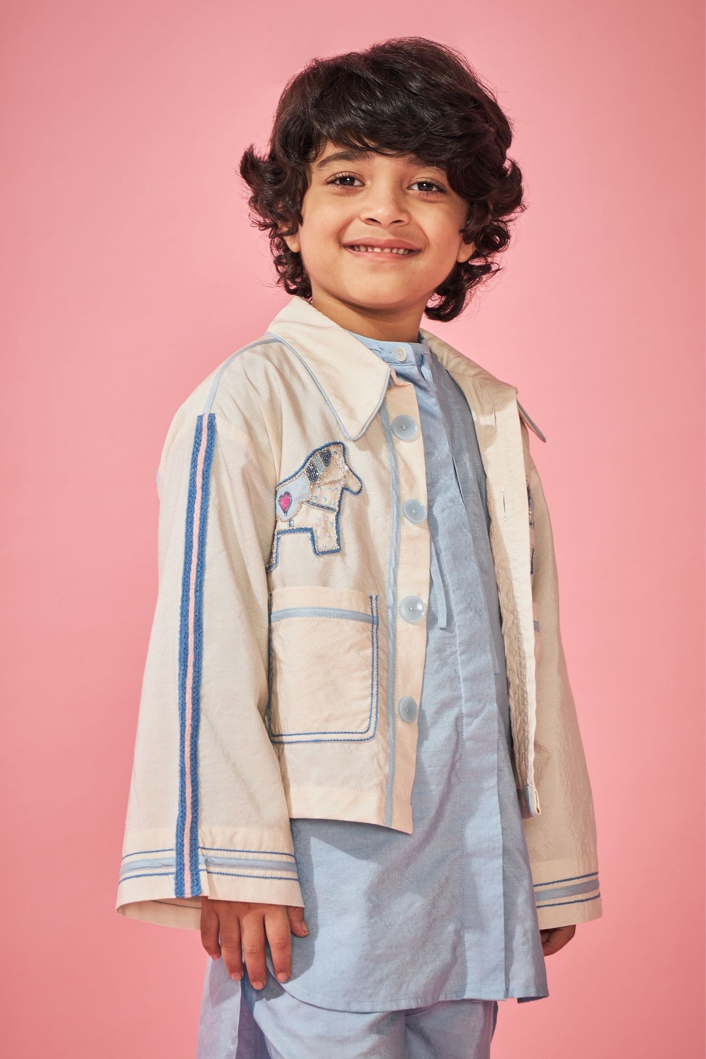 Horse Embroidered Boys Jacket (1 pc)