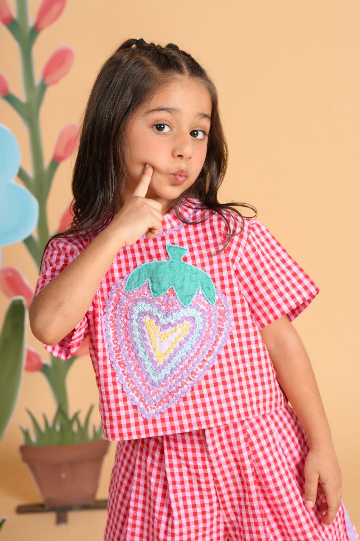 Berry Pop Girls Embroidered Co-ord Set