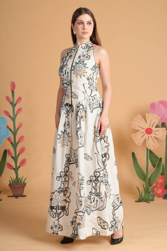 Soraya Printed Ladies Long Dress