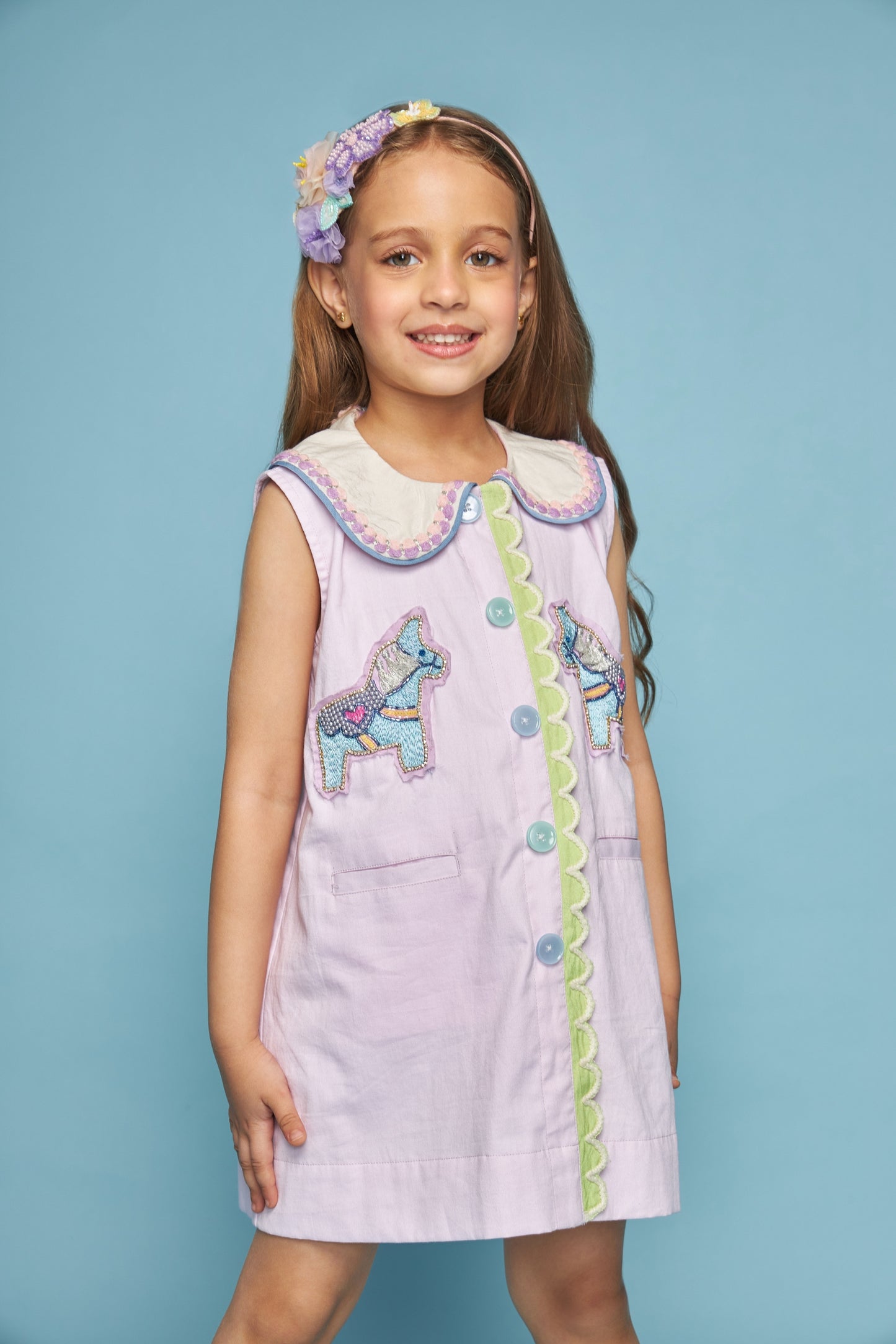 Dala Peterpan Kids Embellished Dress Bloom