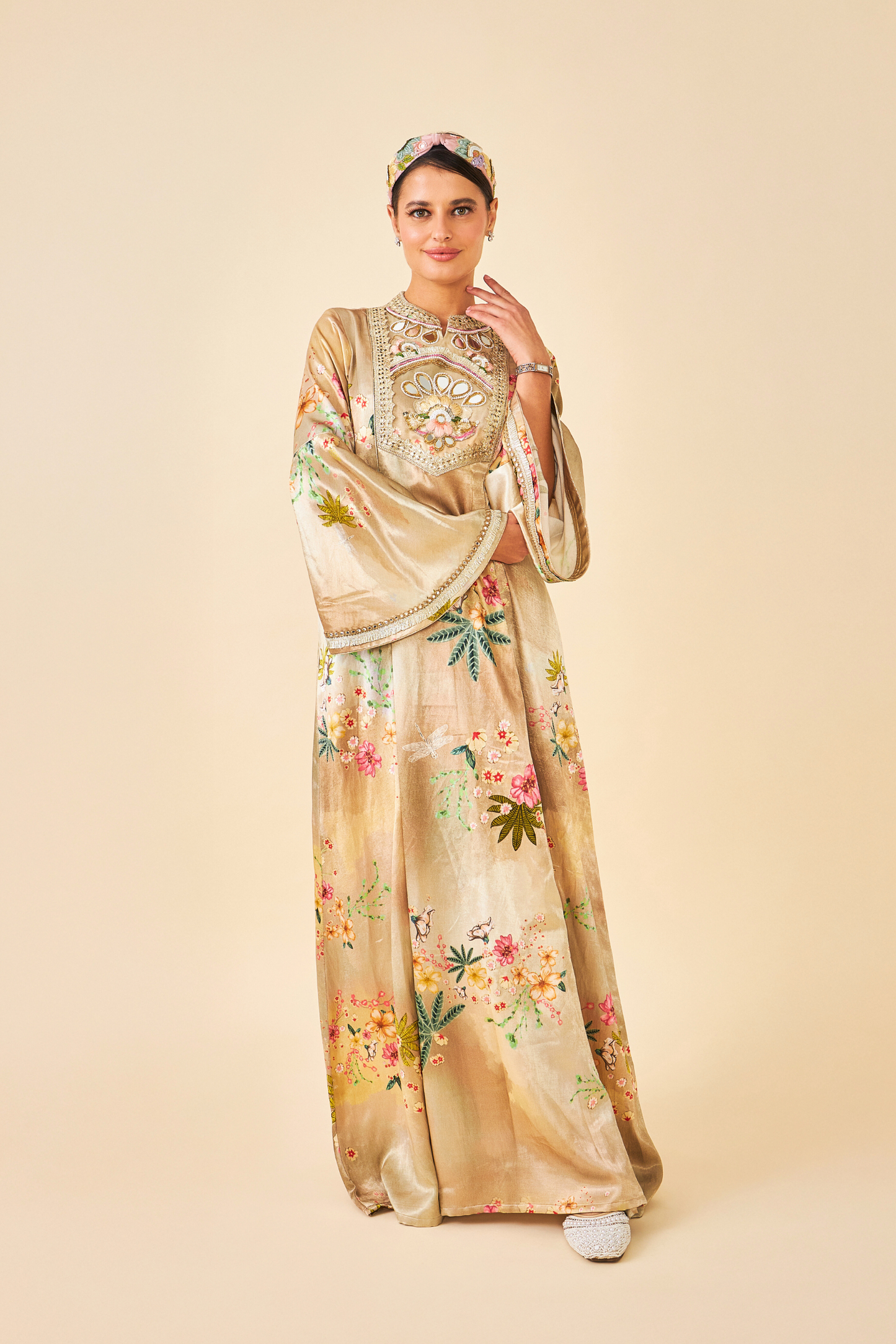 Clea Gold Ladies Long Dress
