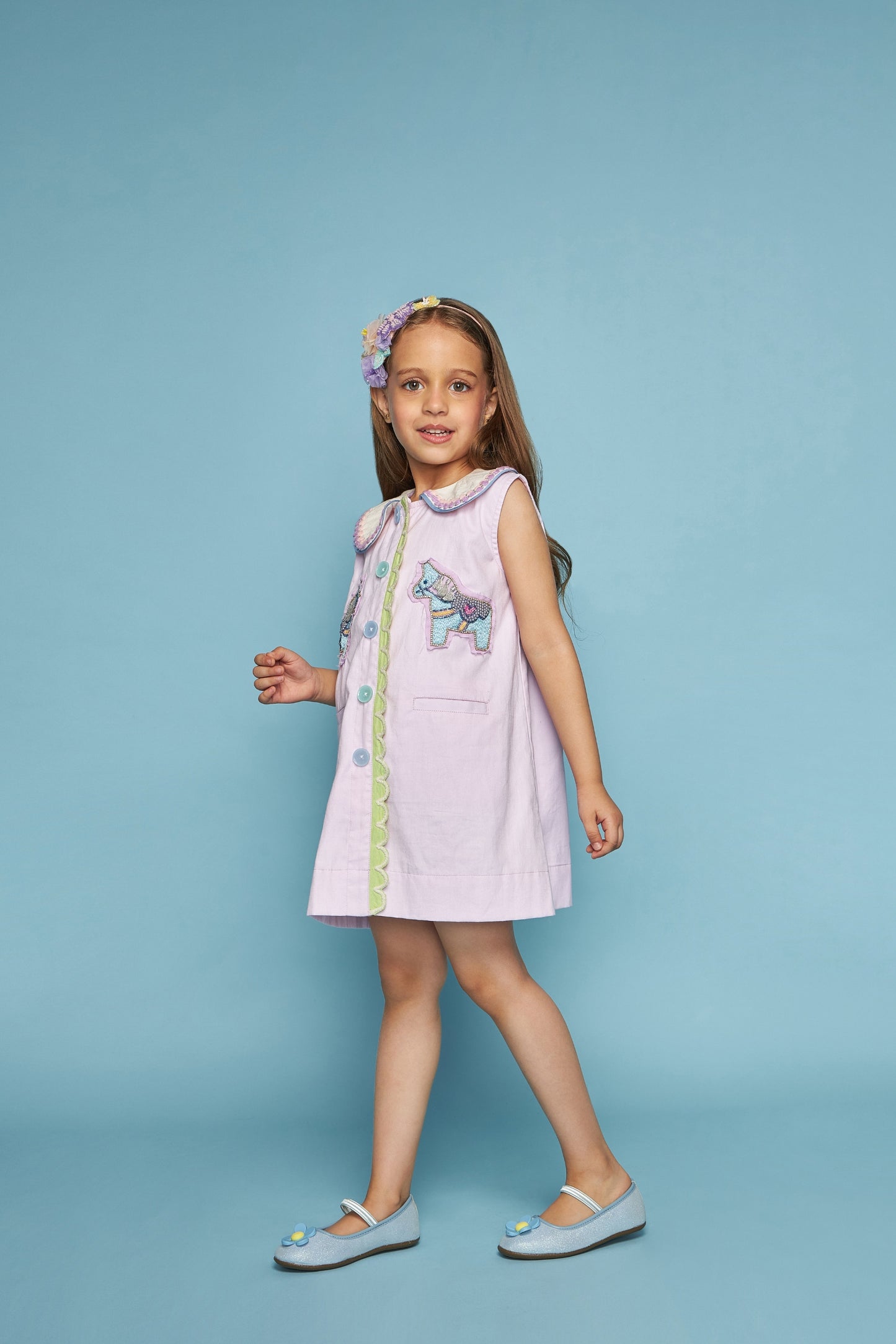 Dala Peterpan Kids Embellished Dress Bloom