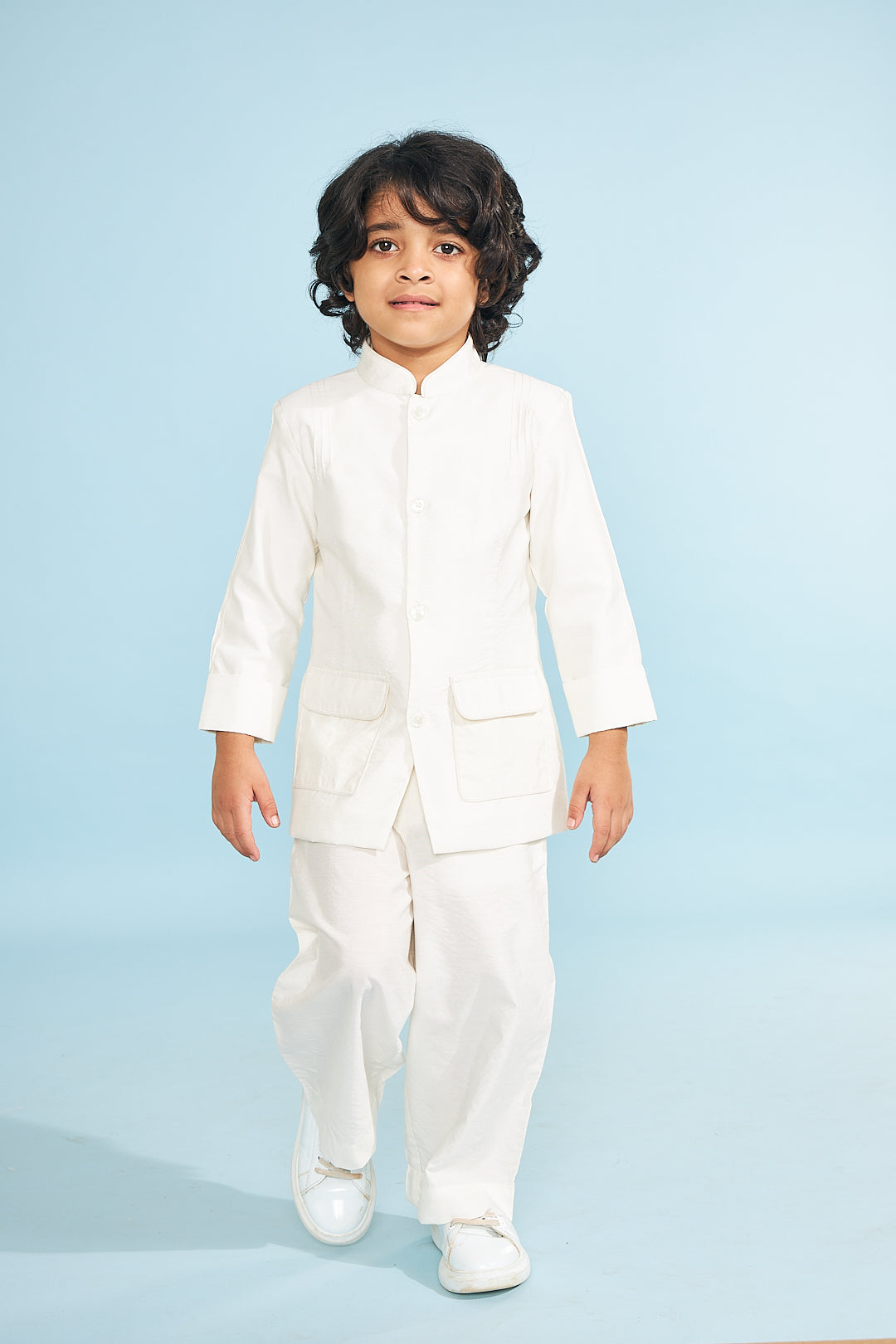 White Boys  Jacket With Trouser Coord (2 Pc Set)