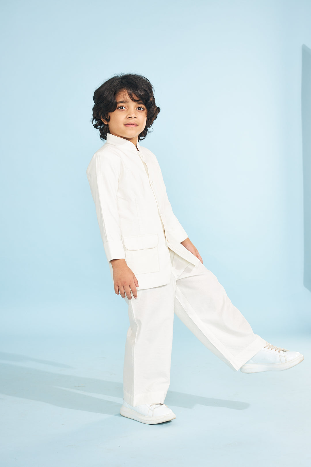 White Boys  Jacket With Trouser Coord (2 Pc Set)