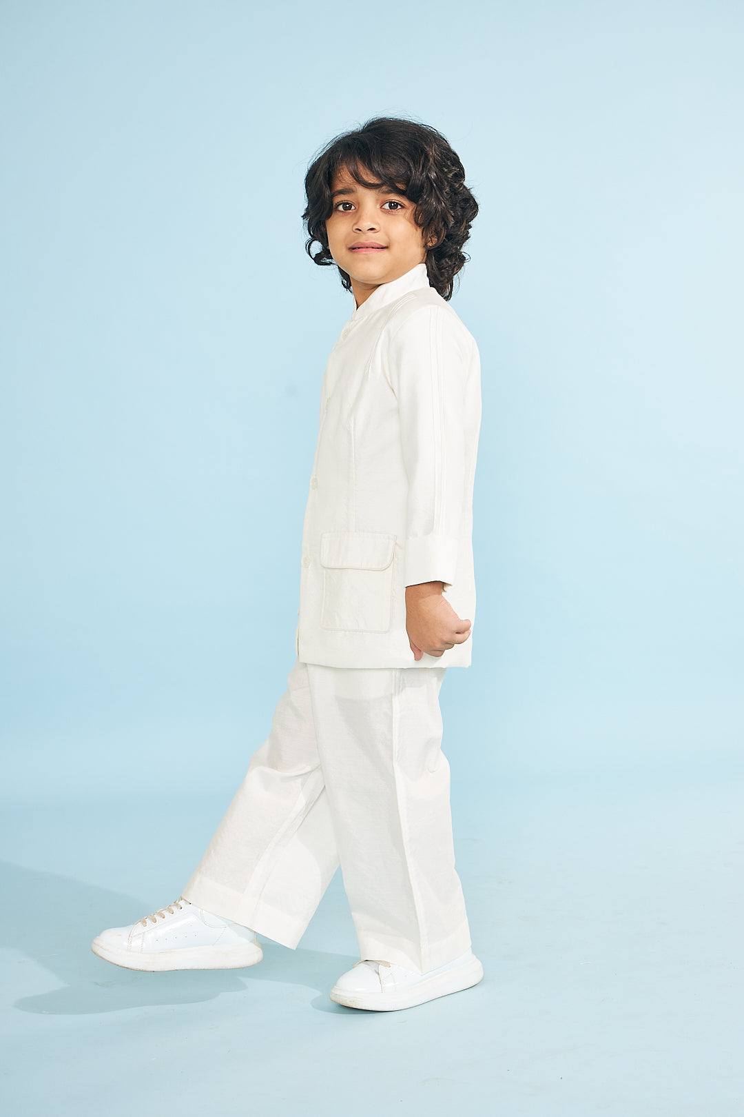 White Boys  Jacket With Trouser Coord (2 Pc Set)