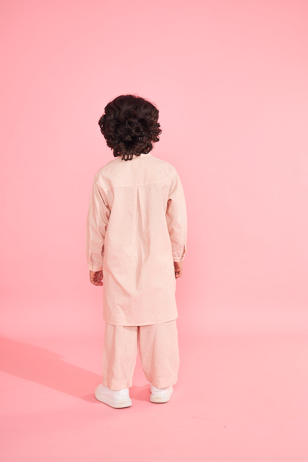 Nude Pink Boys Kurta Trouser Coord (2 Pc Set)