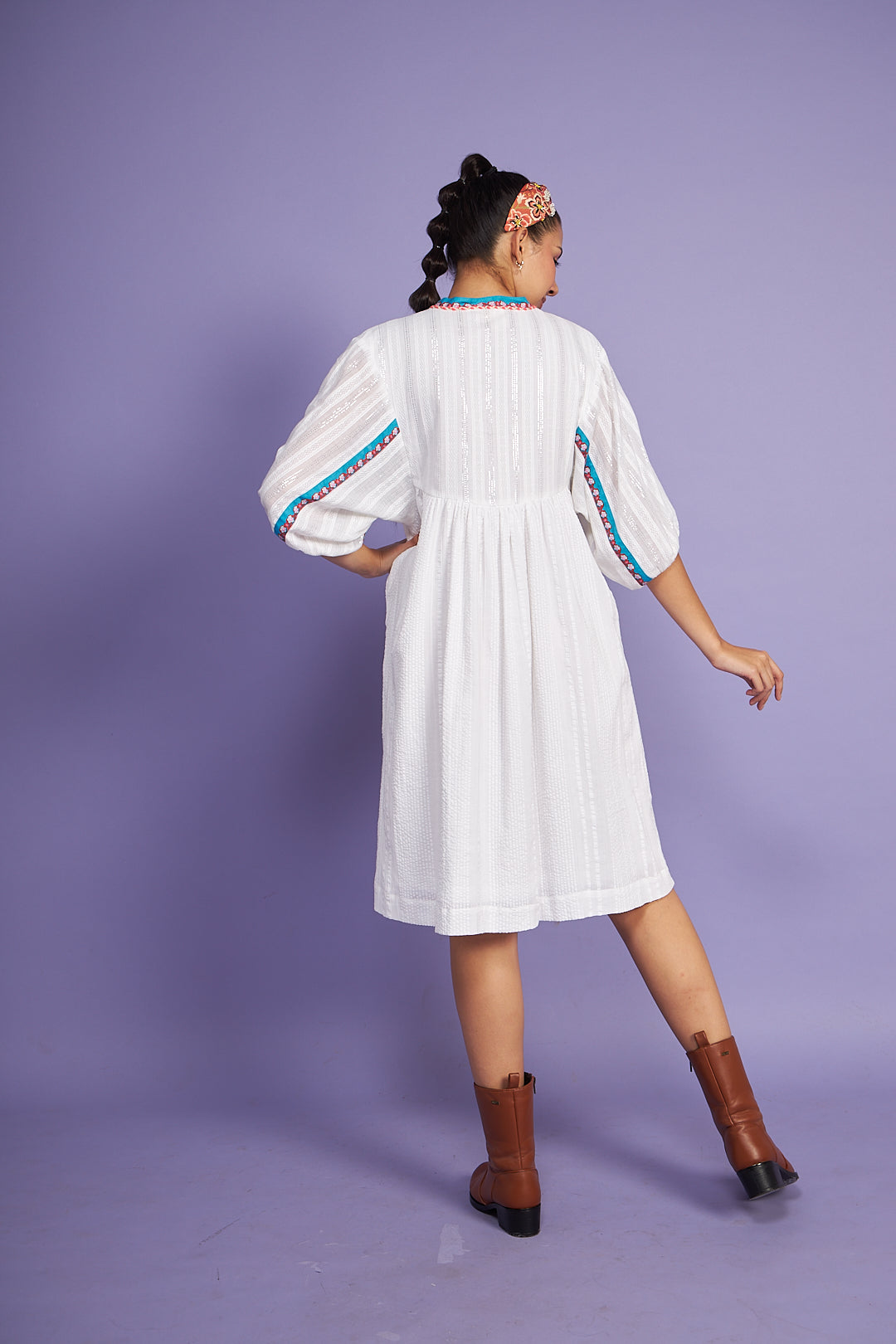 TWEETS White Embroidered Dress