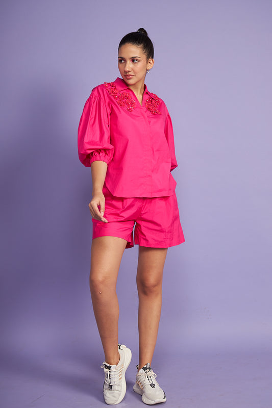 Fleur Pink Shorts Co-ord