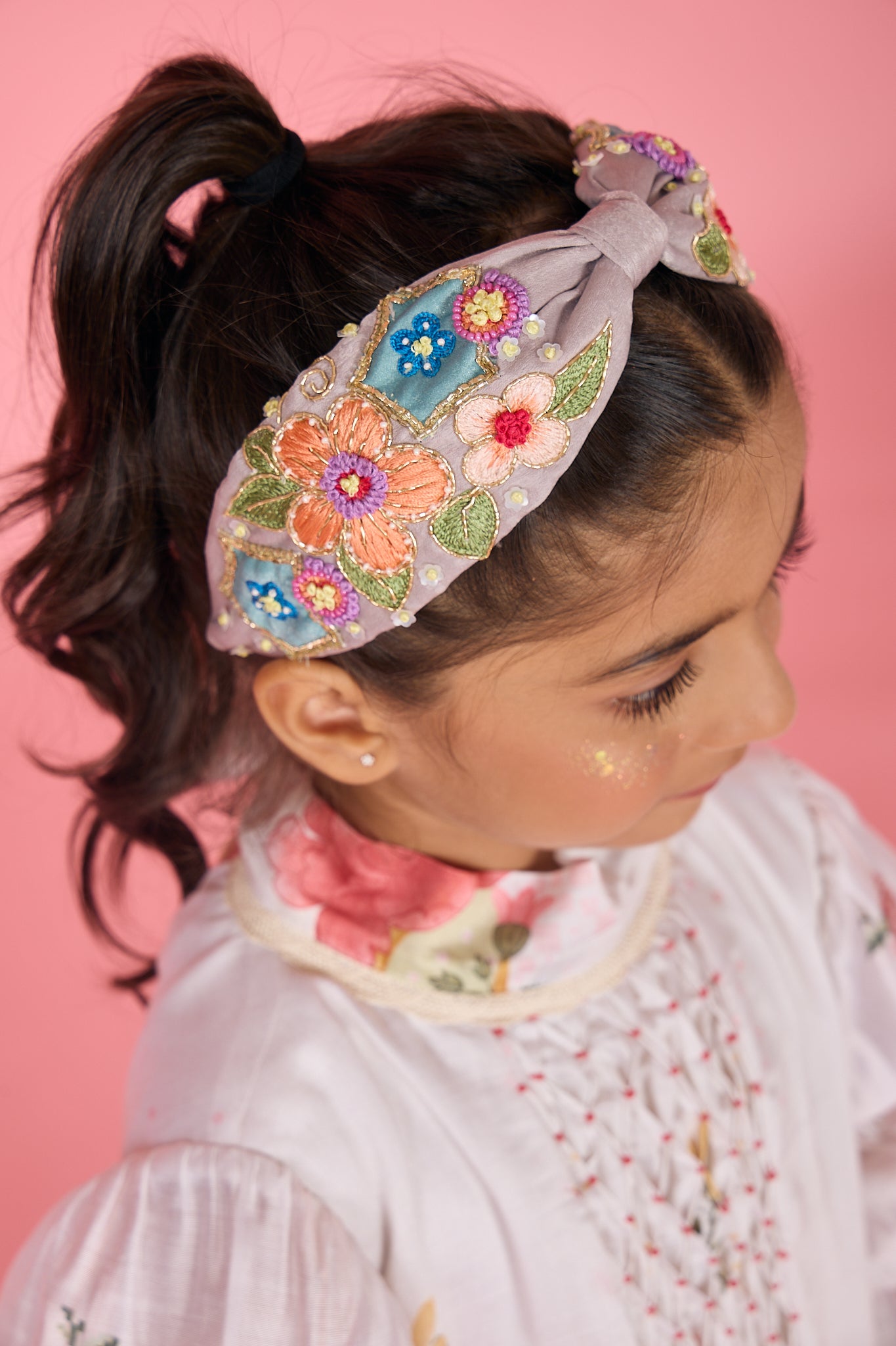Grey bloom Embellished Headband