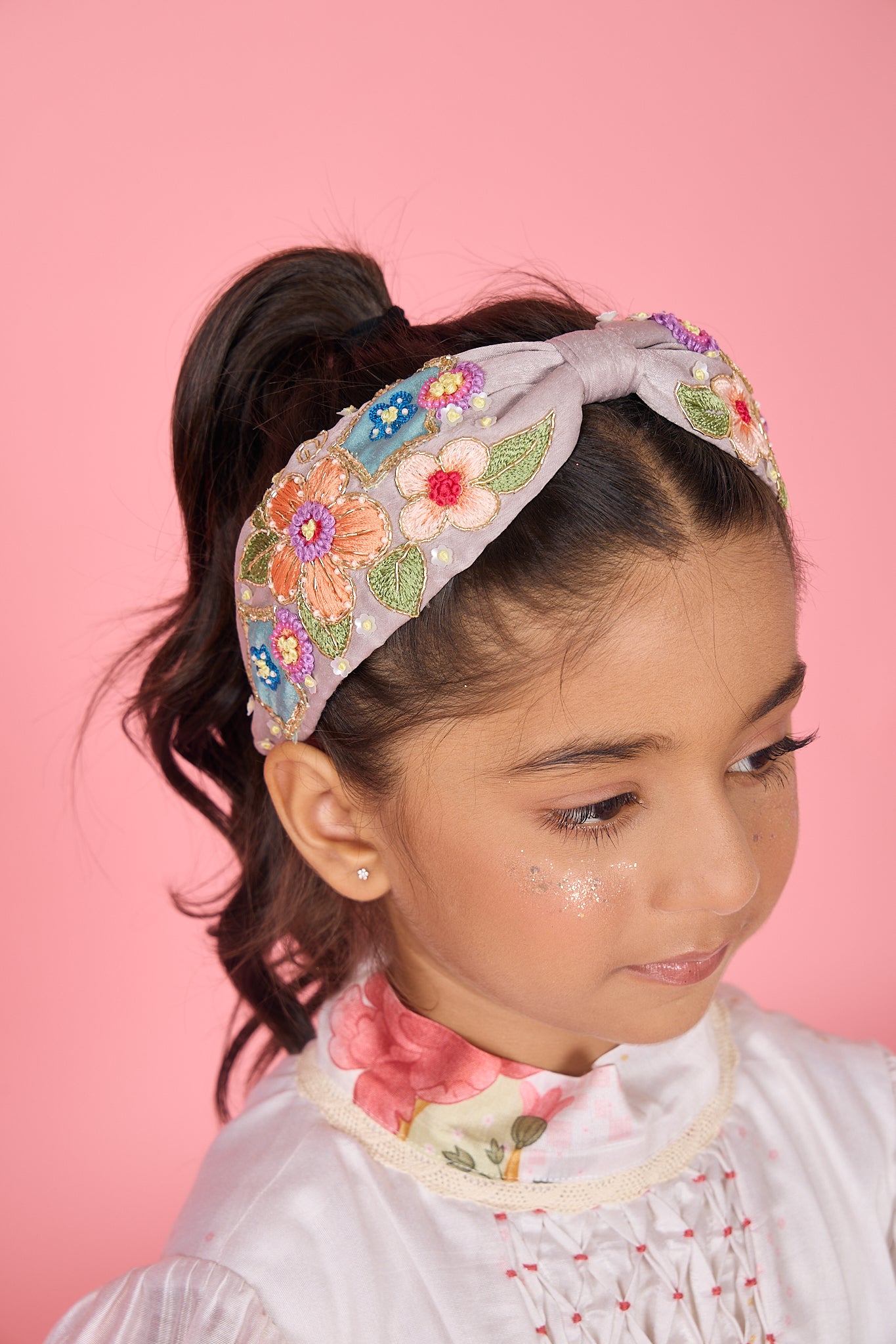 Grey bloom Embellished Headband