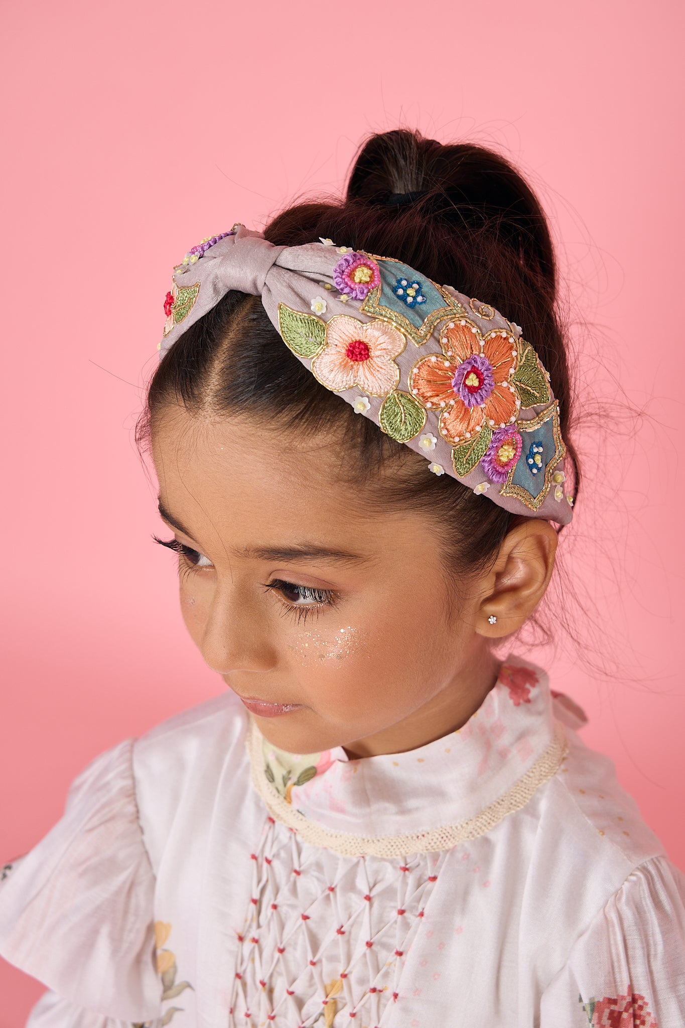 Grey bloom Embellished Headband