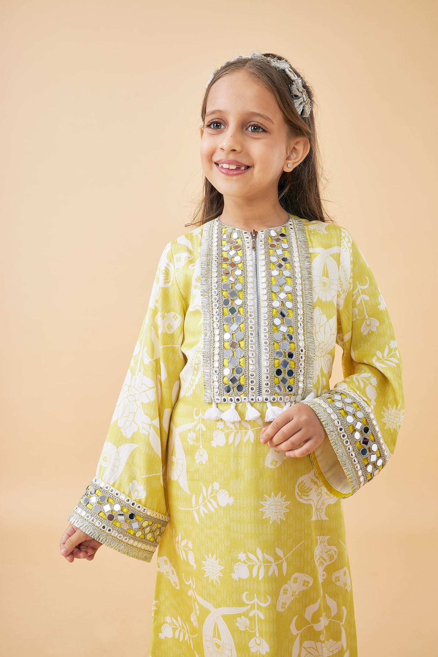 Poppy Yellow Girls Long Dress