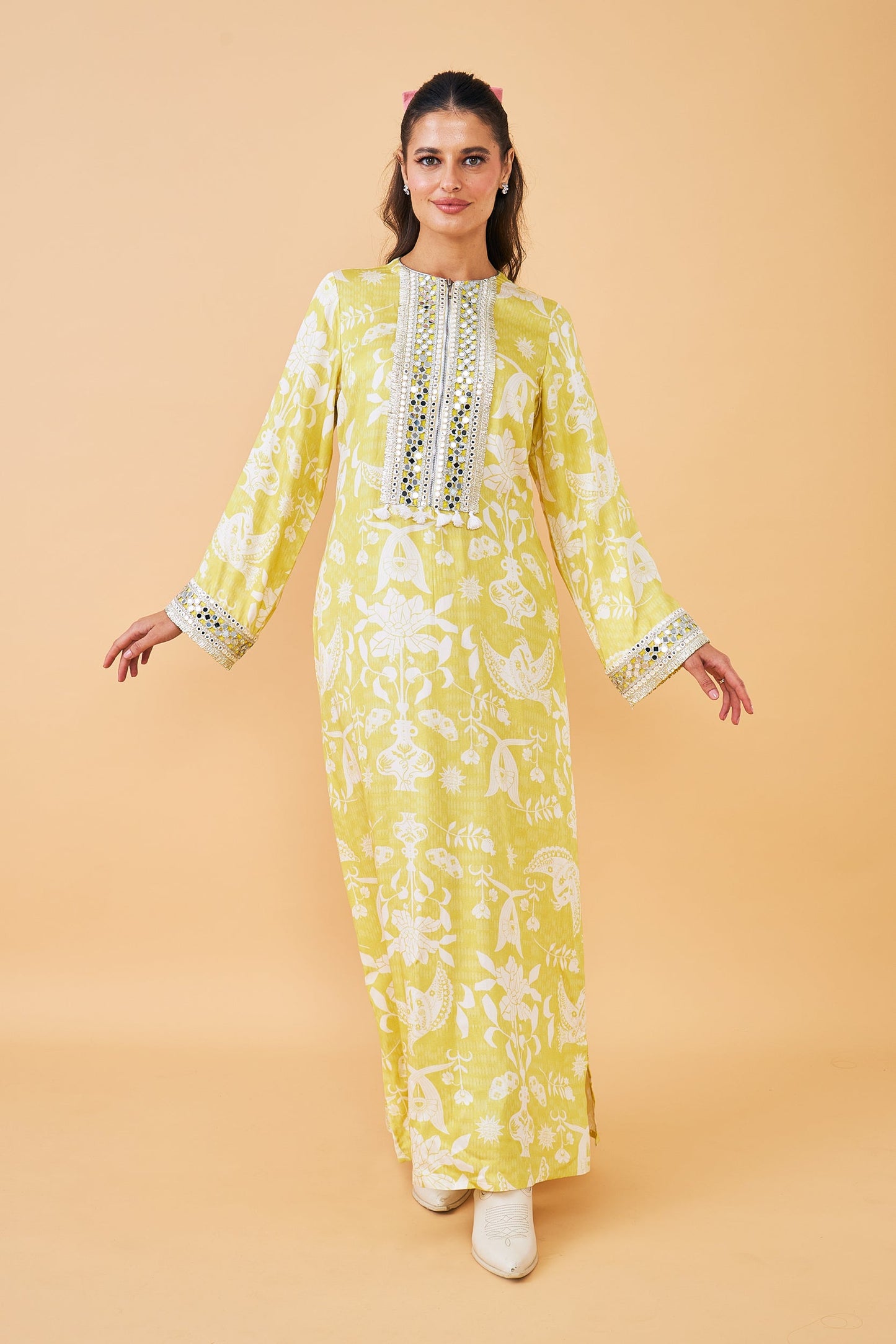 Poppy Yellow Ladies Long Dress