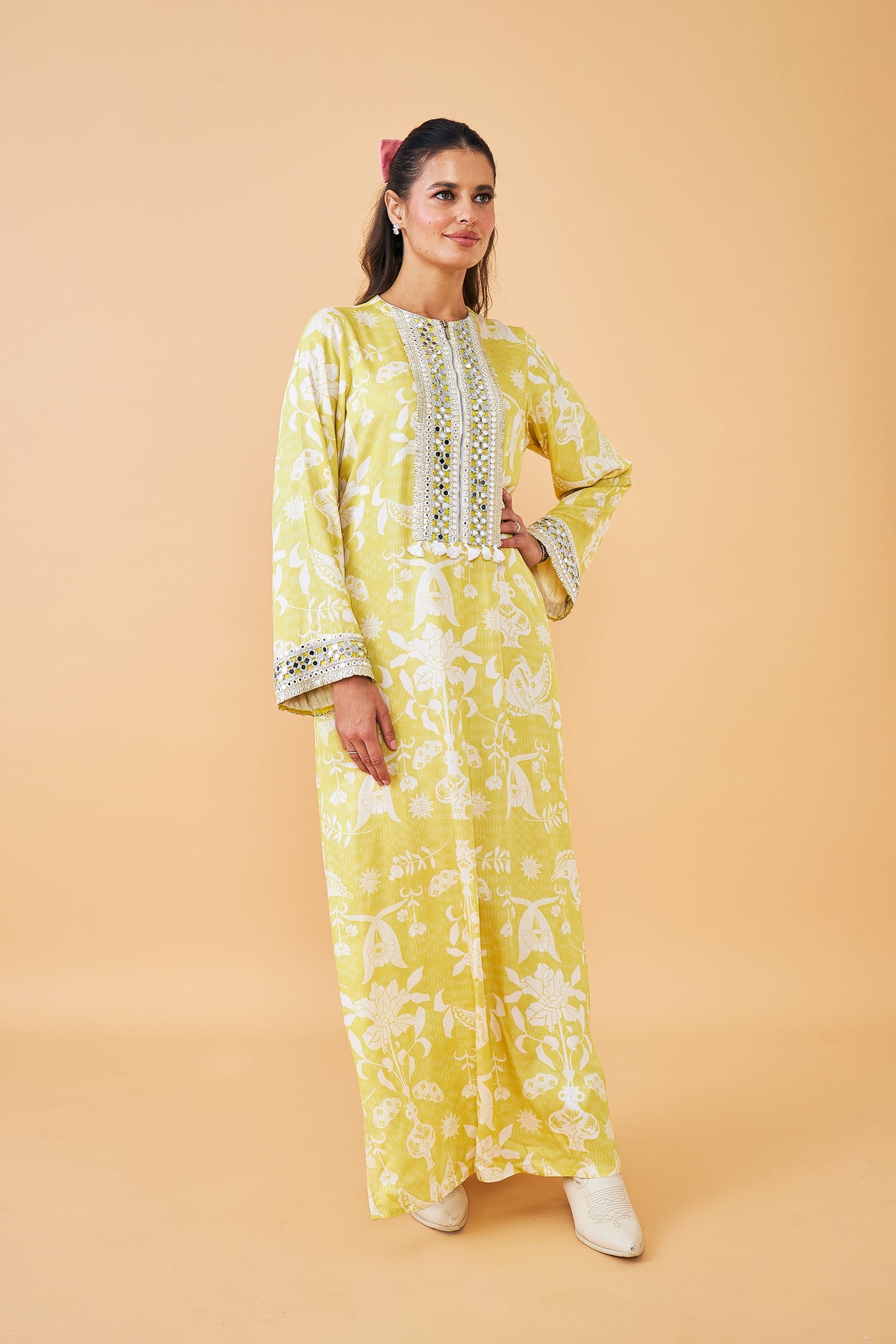 Poppy Yellow Ladies Long Dress