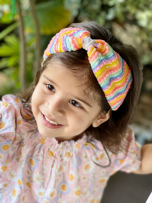 Evissa Chevron Embroidered Headband On Kids