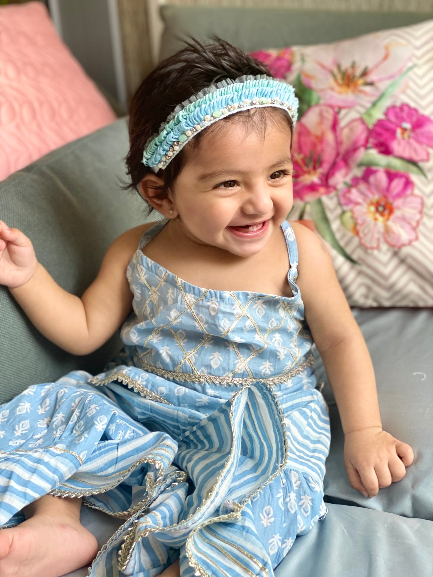 Baby Tabitha Blue Handmade Headband