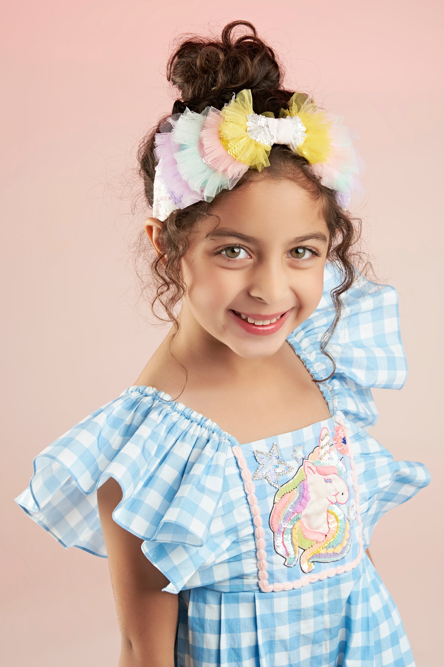 Roll Me Unicorn Embroidered Printed Playsuit Kids