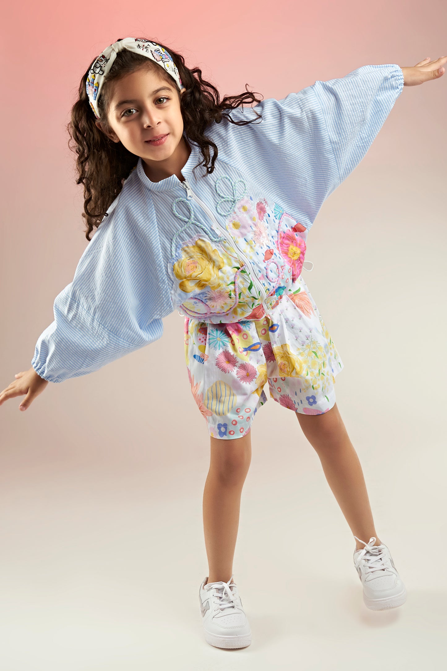 Flutter Bloom Embellished Printed Jacket Co-ord Set Kids - Joey & Pooh