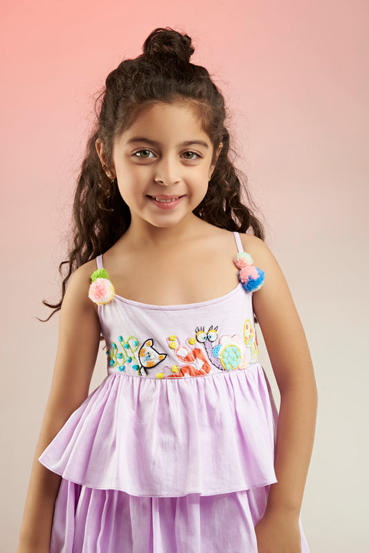 A-Very Kat Embroidered Tier-Dress Kids