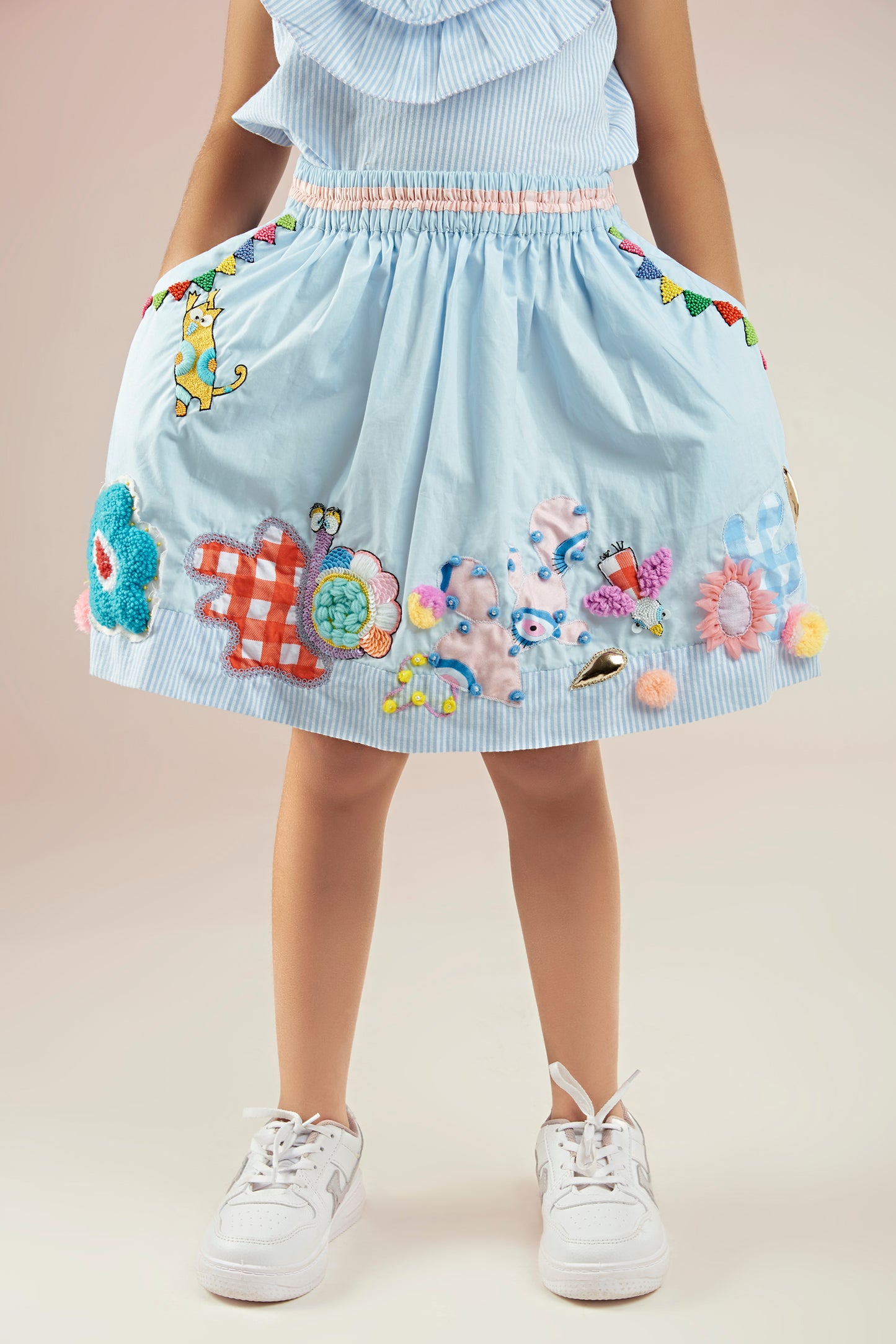 Fly High Embroidered Skirt Co-ord Set Kids - Joey & Pooh